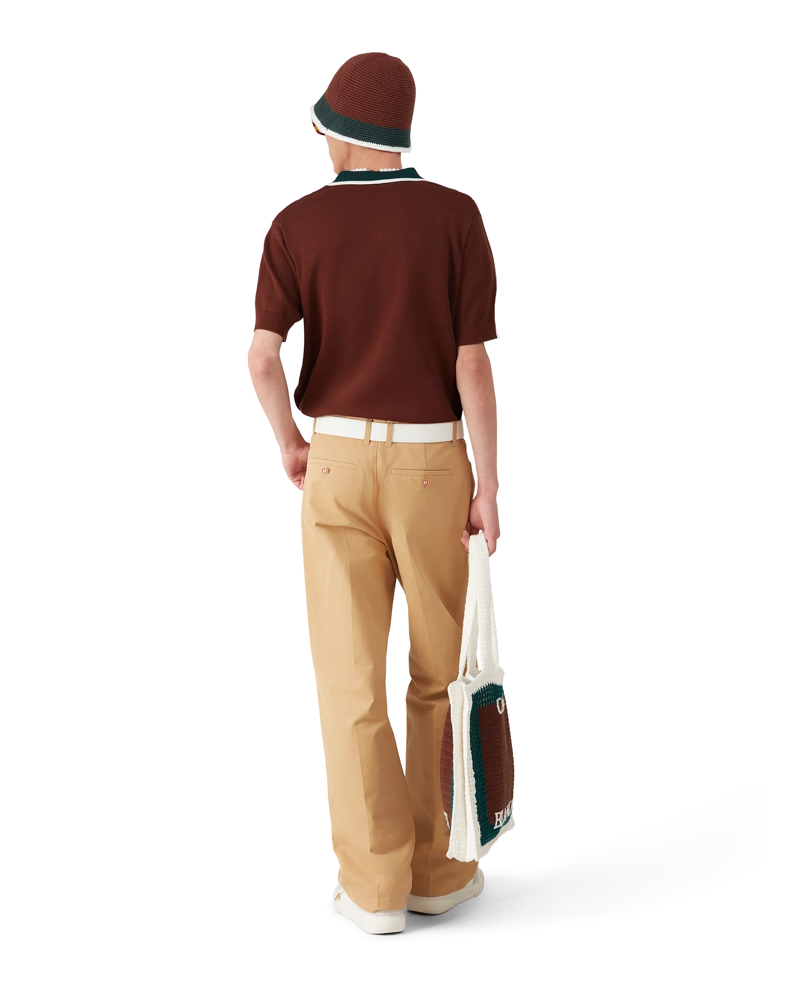 Cable Knit Oversized Polo Shirt