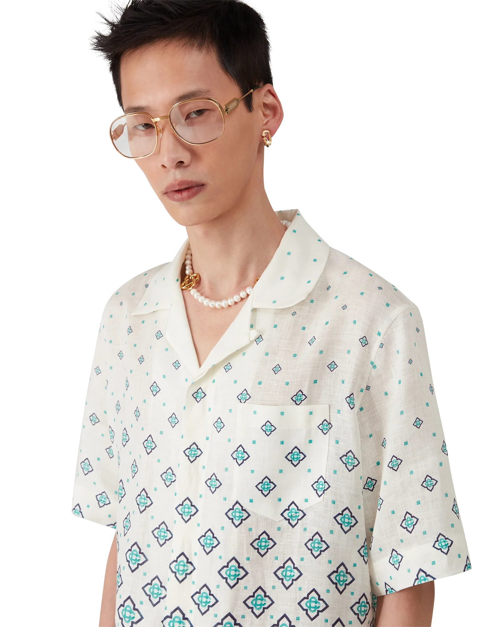 Gradient Monogram Linen Shirt
