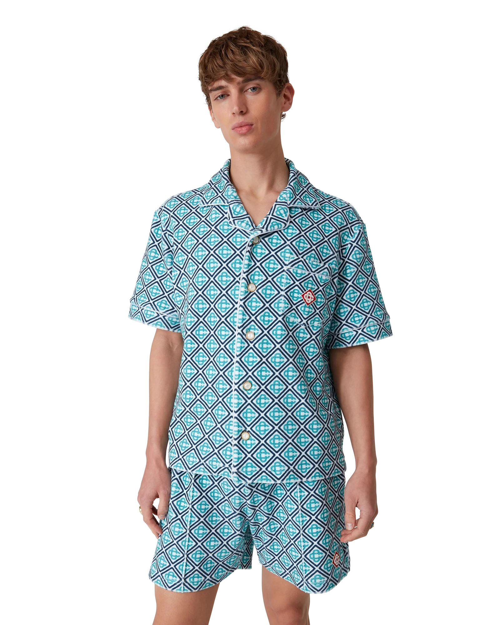 Monogram Short Sleeve Towelling Shirt
