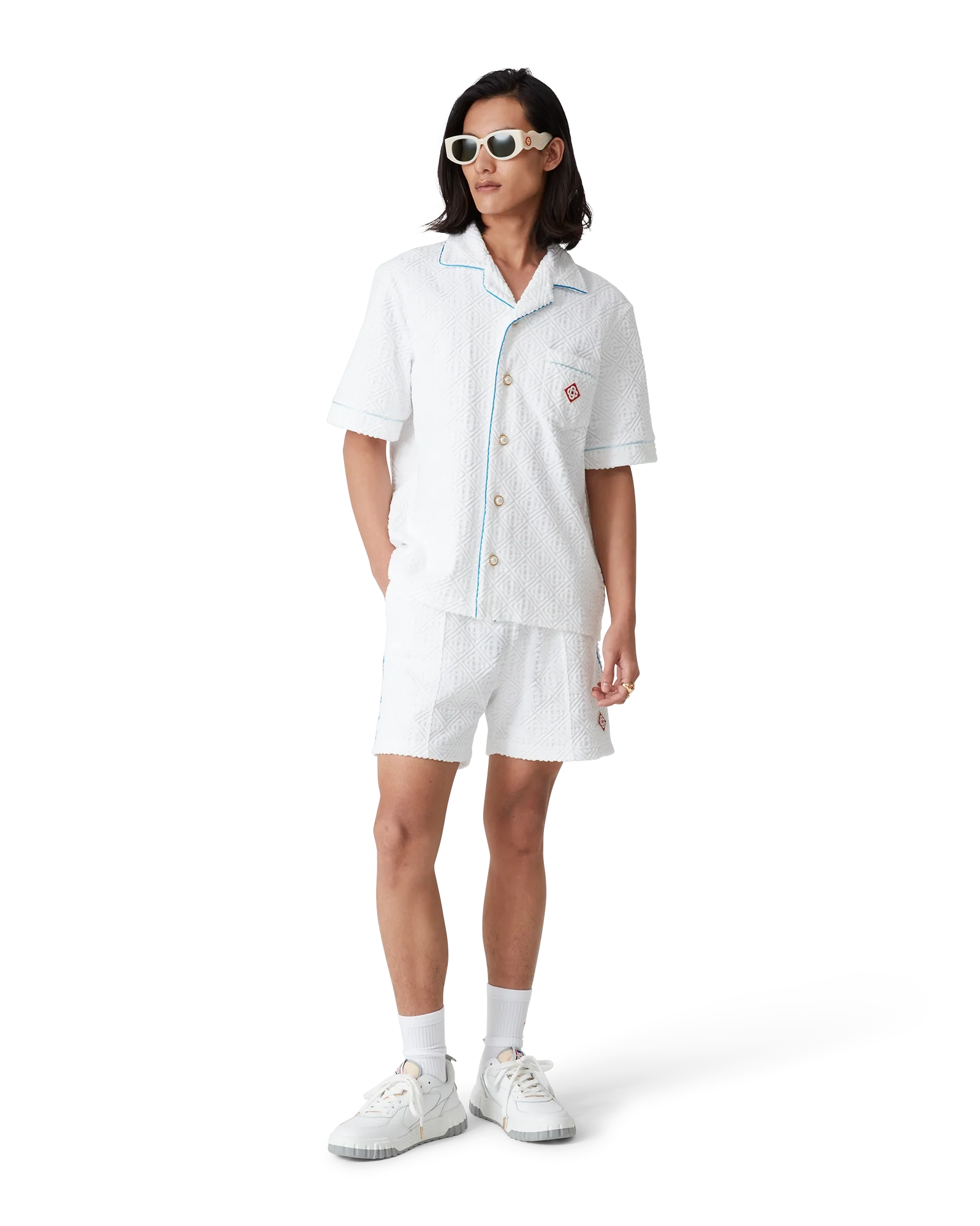 Tennis Stripe Short Sleeve Towelling Shirt