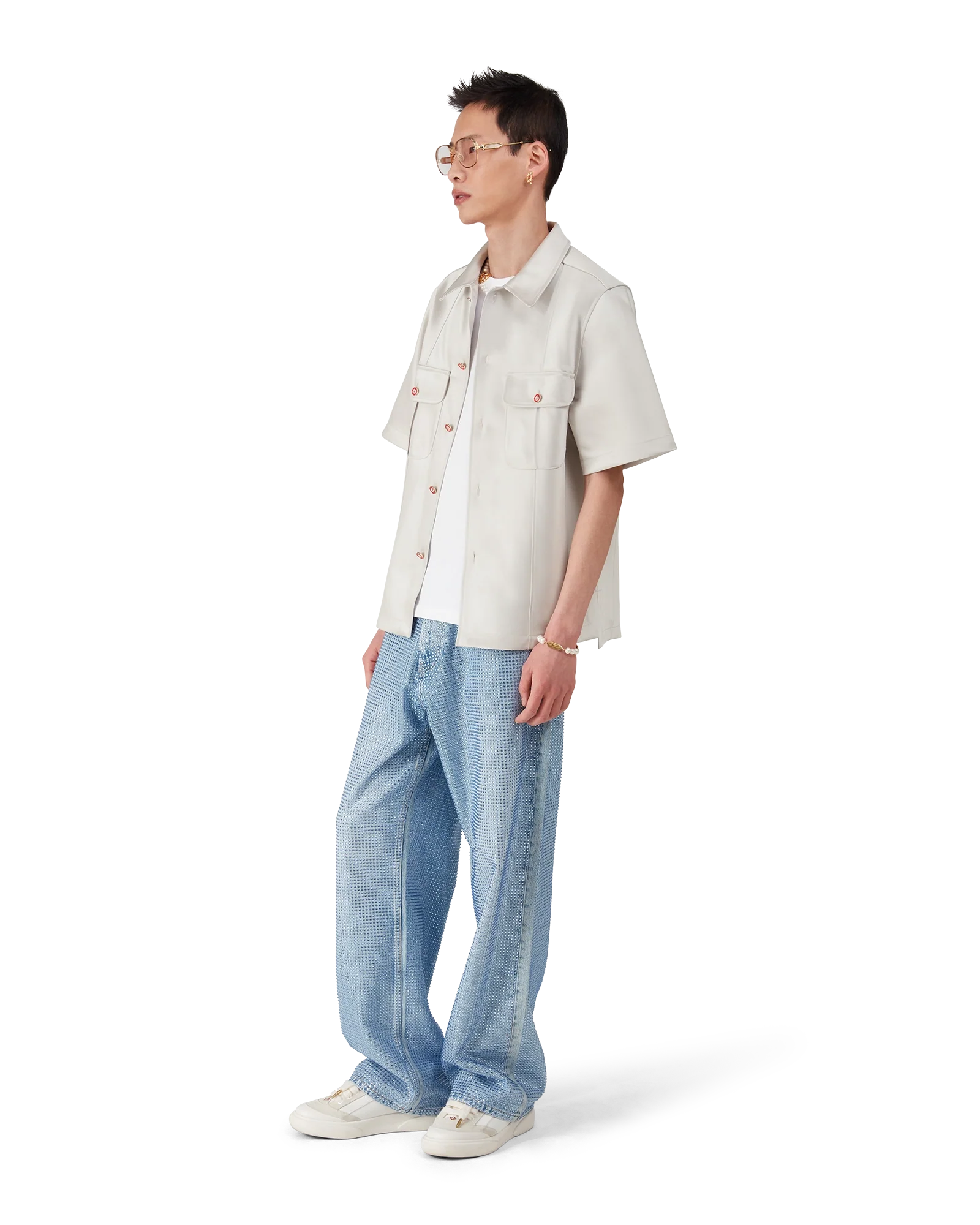 Duchesse Satin Short Sleeve Shirt