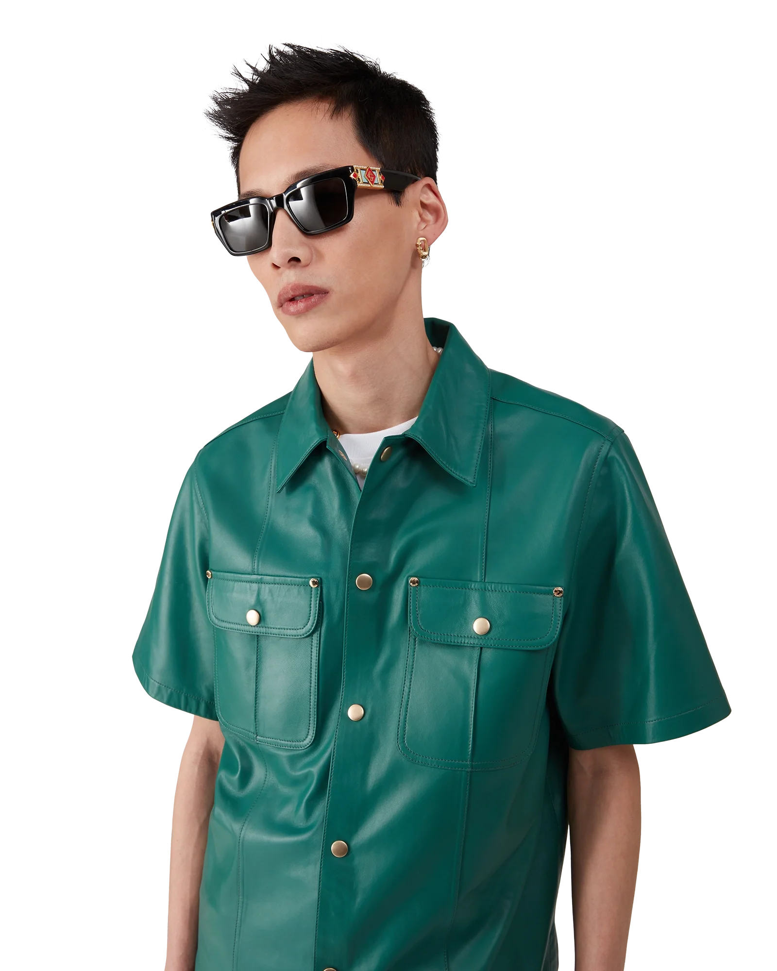 Leather Short Sleeve Shirt