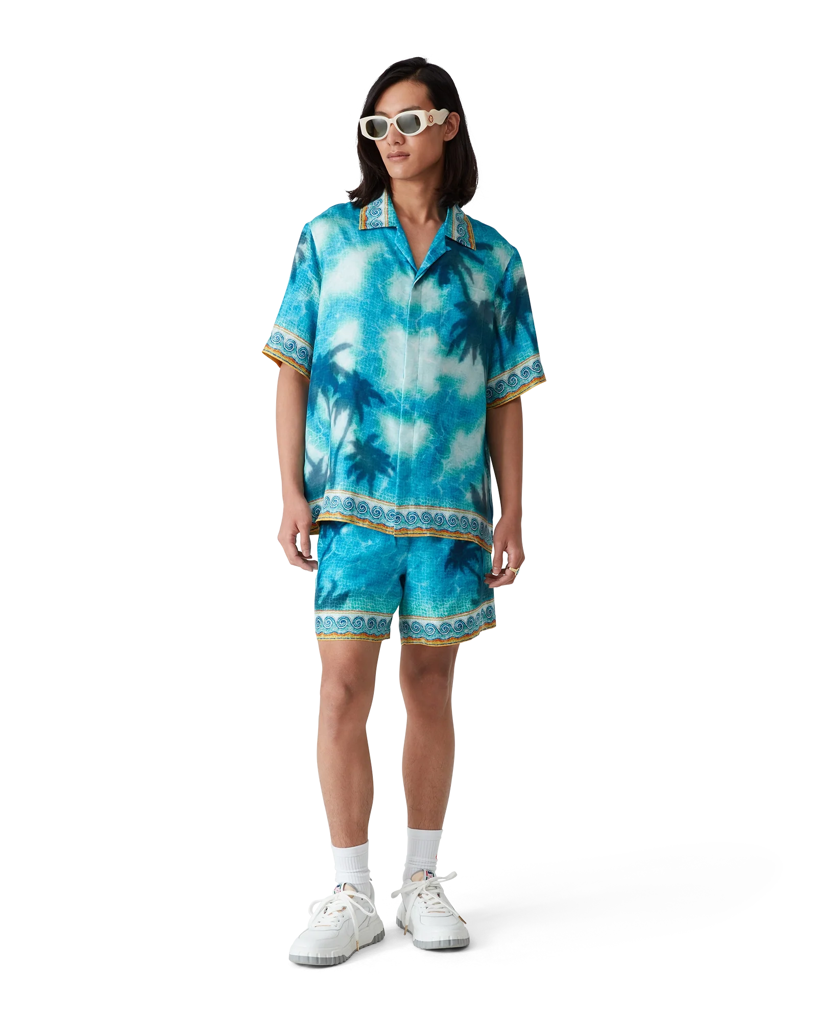 Poolside Emblem Short Sleeve Silk Shirt