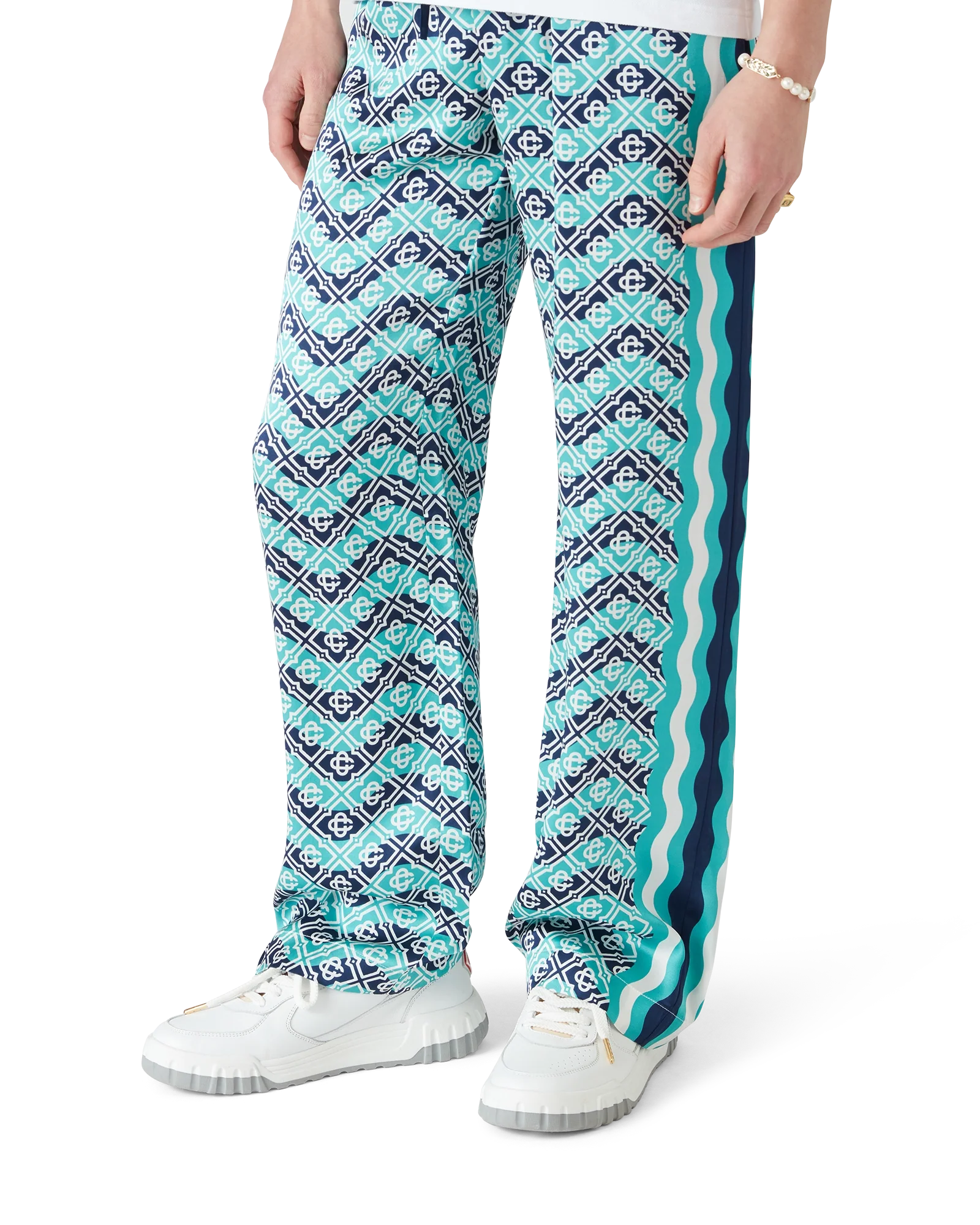 Monogram Wave Silk Trousers