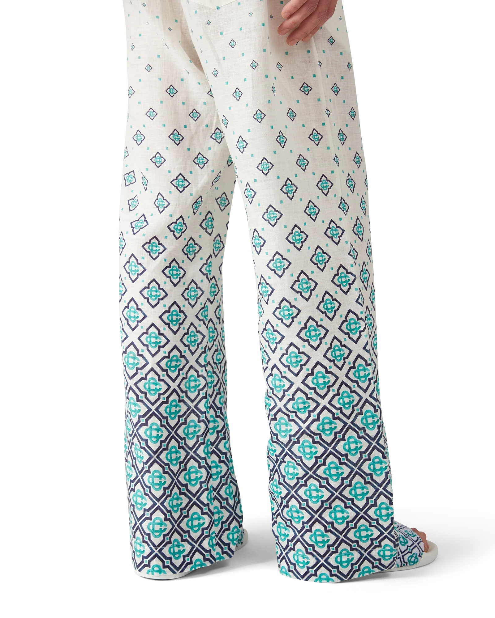 Gradient Monogram Linen Trousers