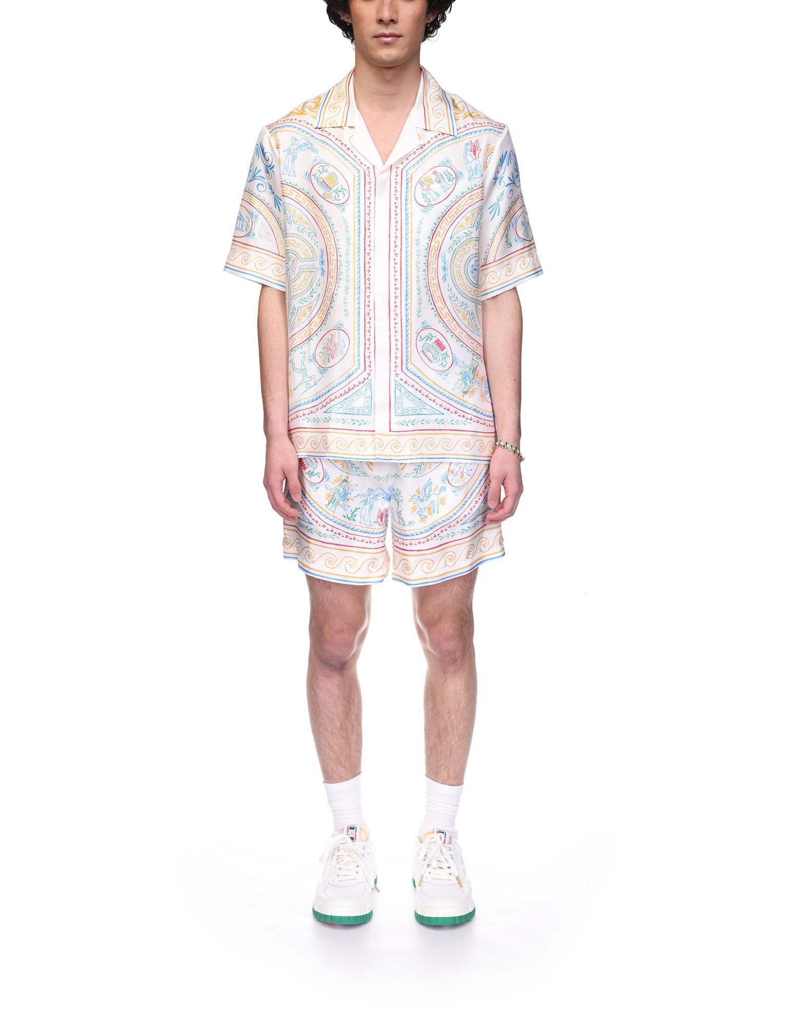 Crayon Vase Short Sleeve Silk Shirt