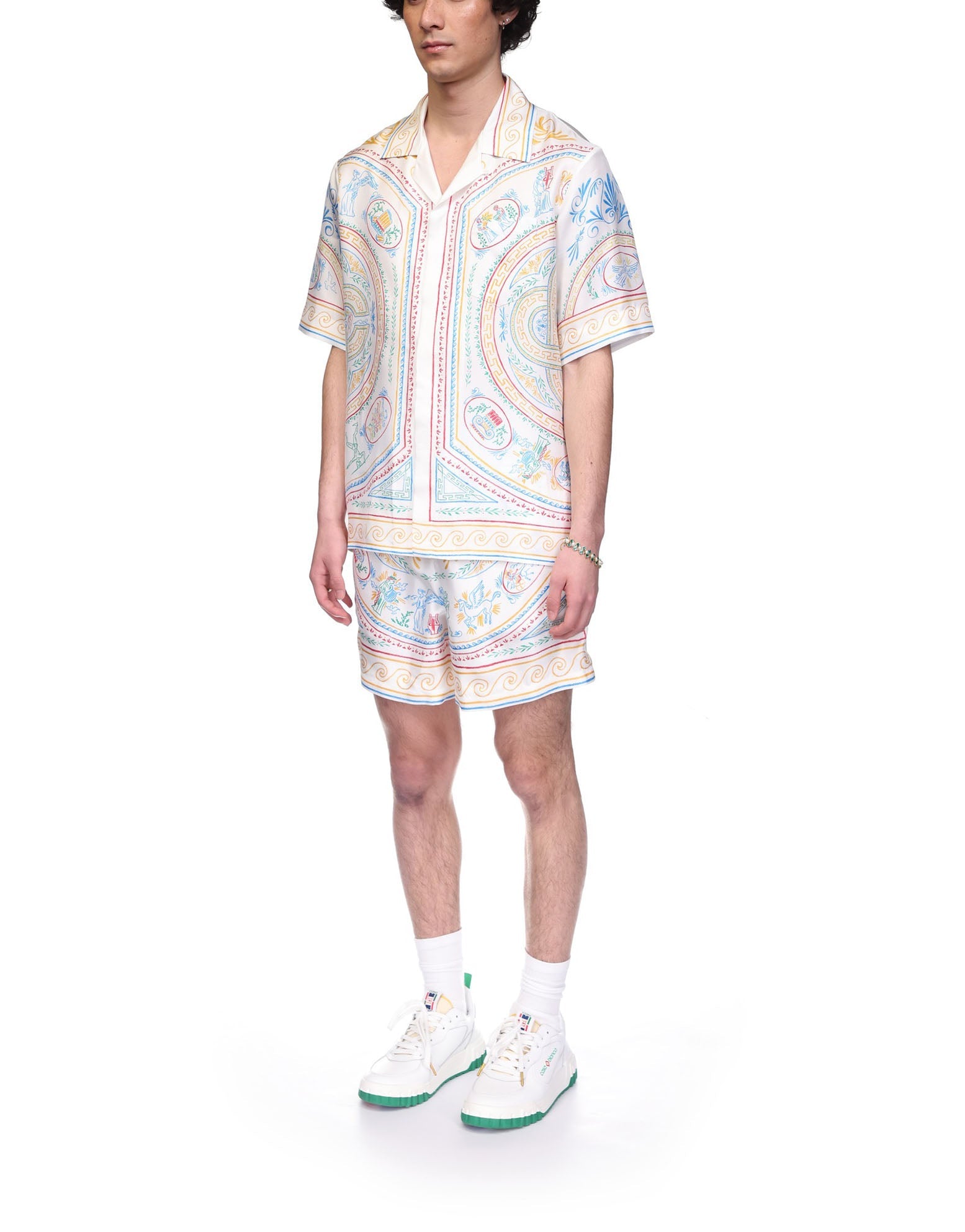 Crayon Vase Short Sleeve Silk Shirt