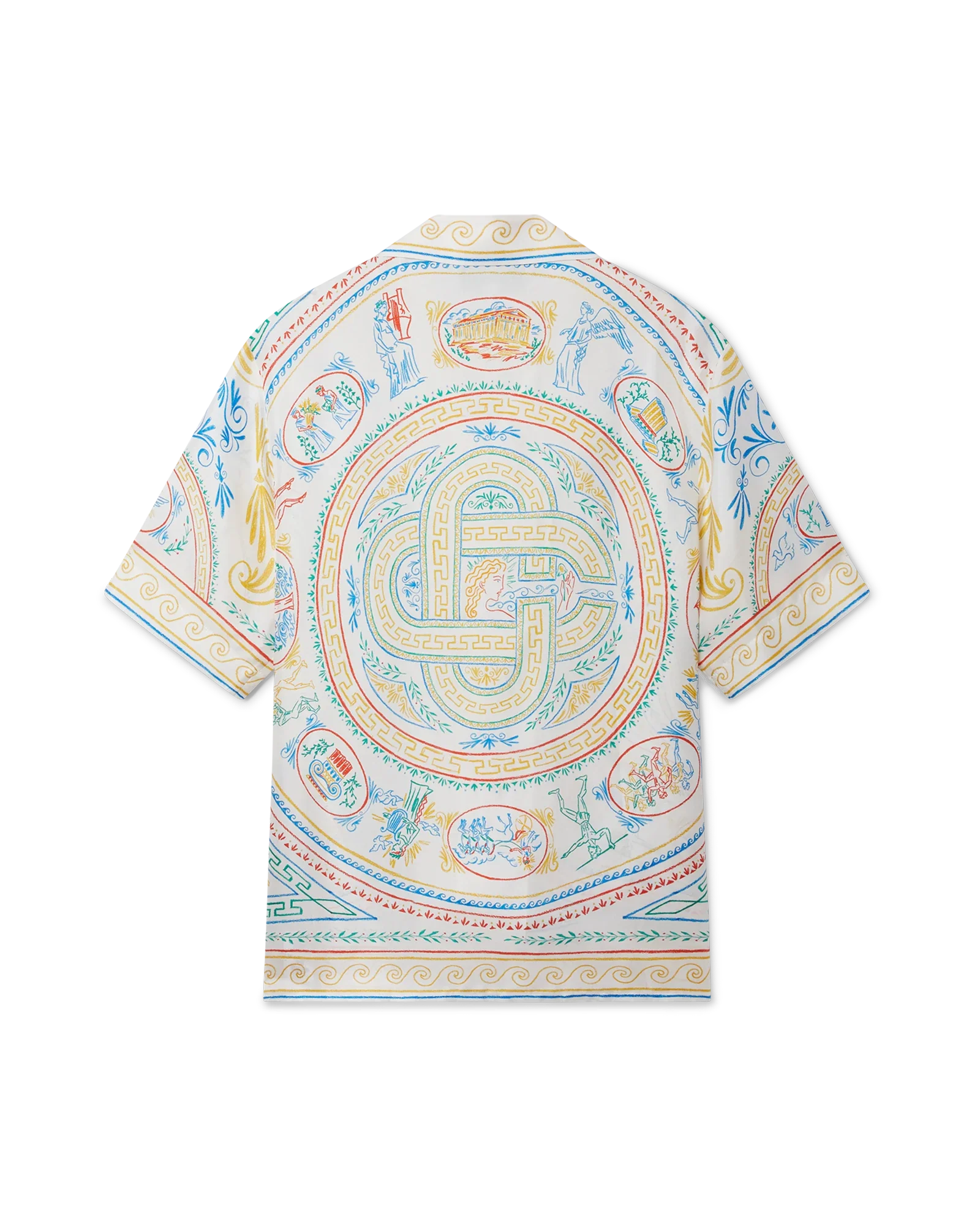 Crayon Vase Short Sleeve Silk Shirt