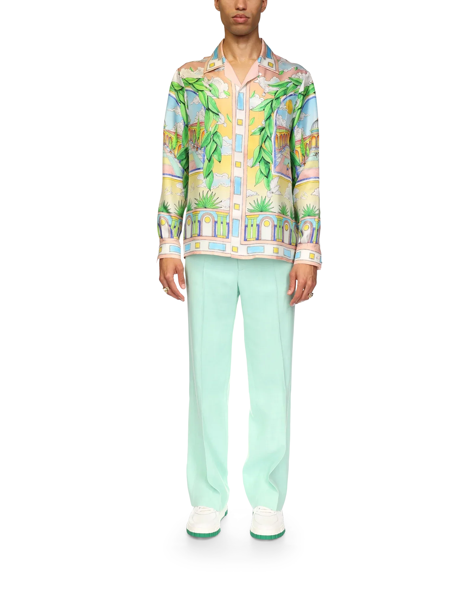 Paysage Ideal Short Sleeve Silk Shirt