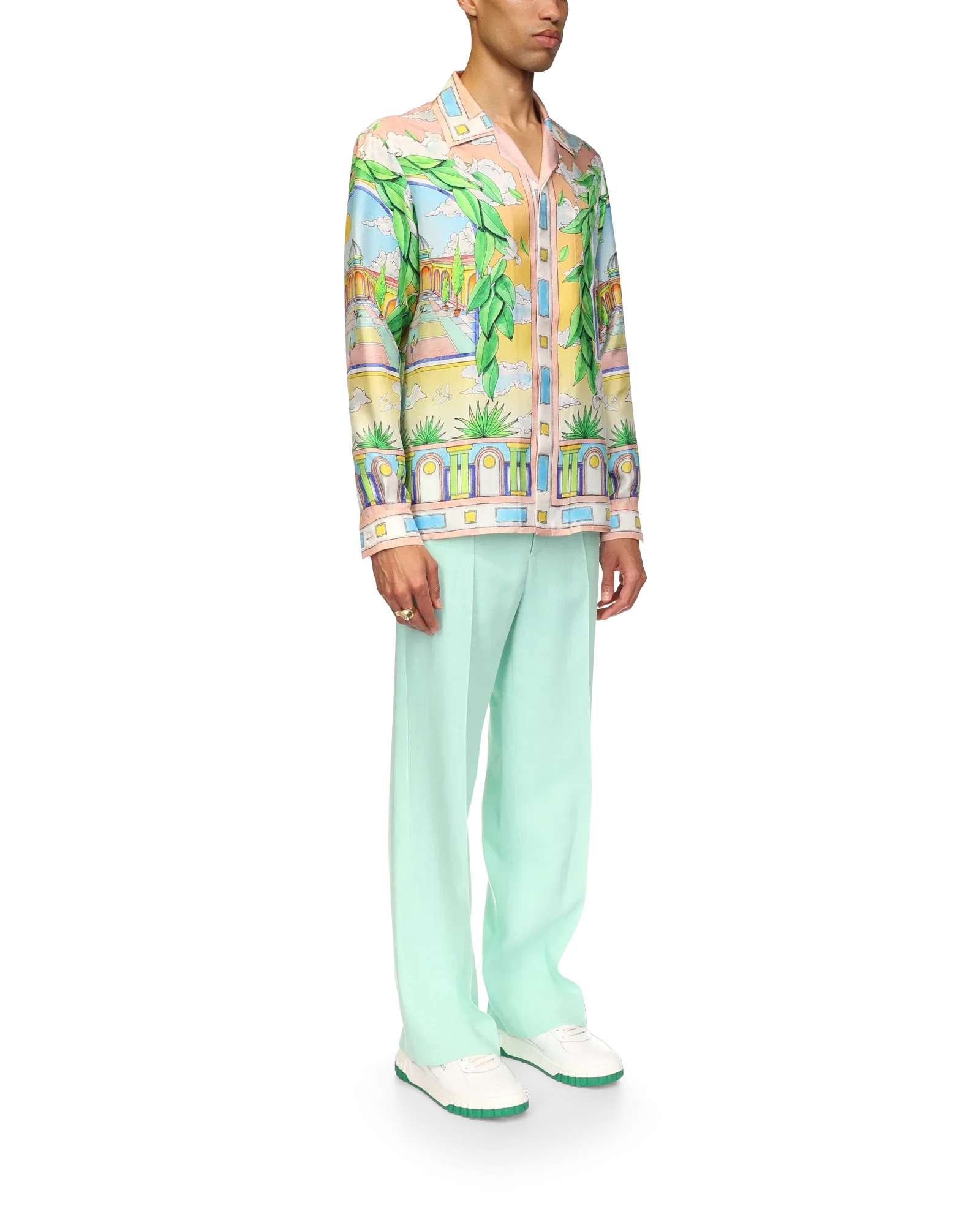 Paysage Ideal Short Sleeve Silk Shirt