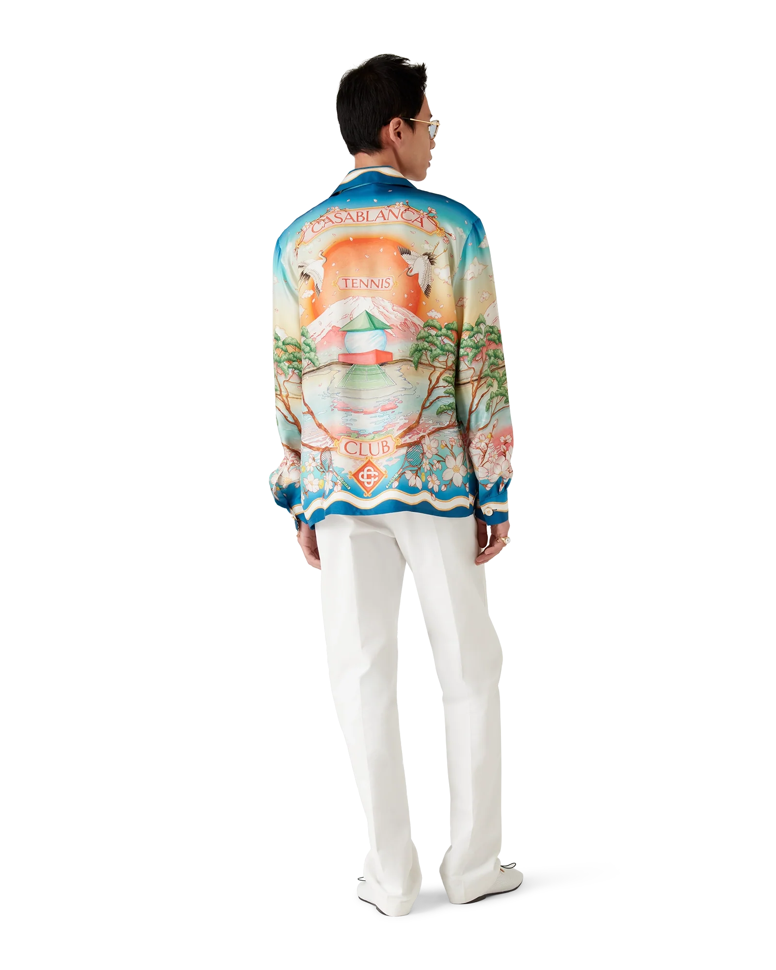 Tennis Club Long Sleeve Silk Shirt
