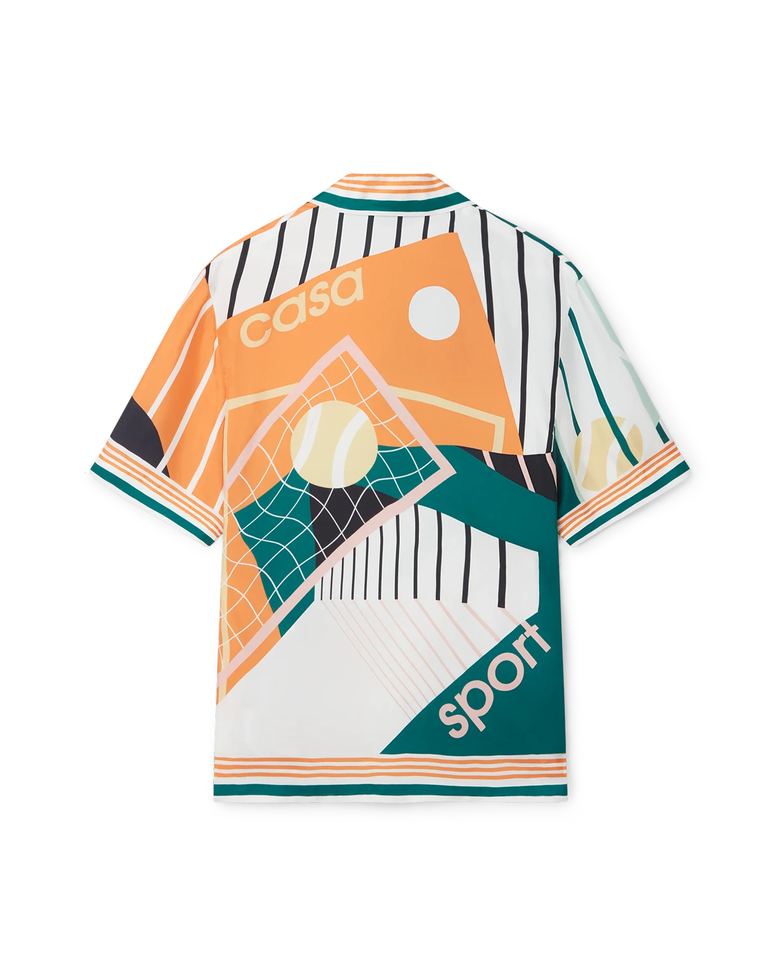 Court Abstrait Short Sleeve Silk Shirt
