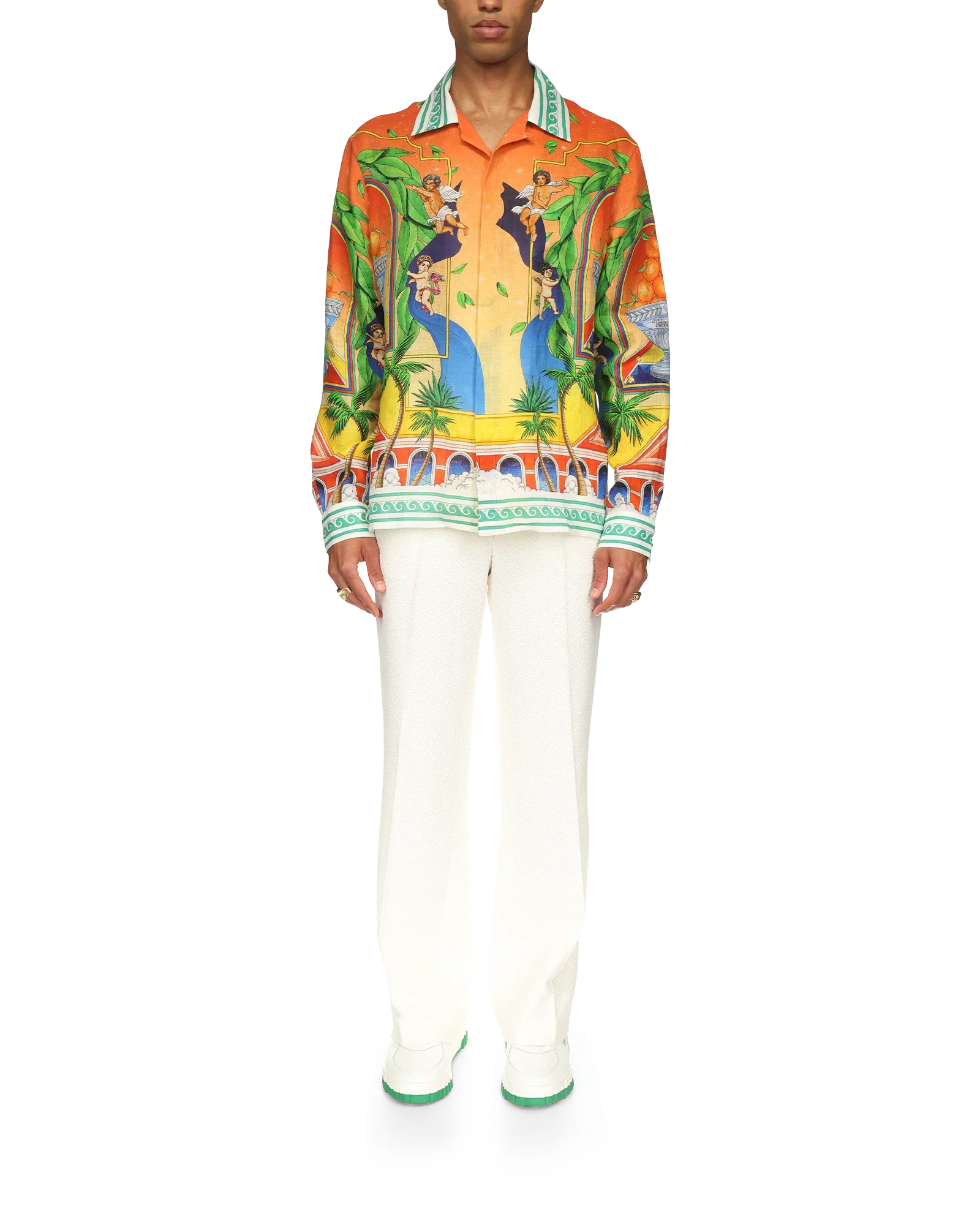 Trophy Orange Linen Shirt