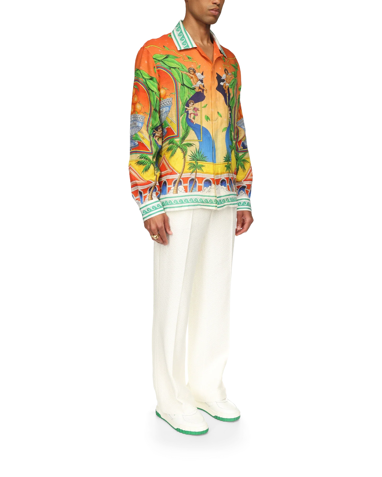 Trophy Orange Linen Shirt