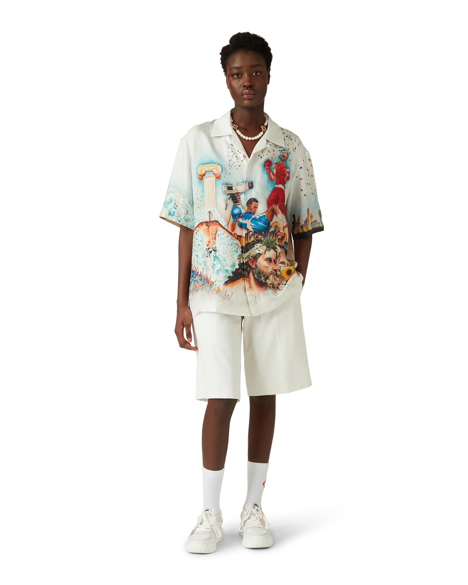 Celebration Du Sport Short Sleeve Silk Shirt