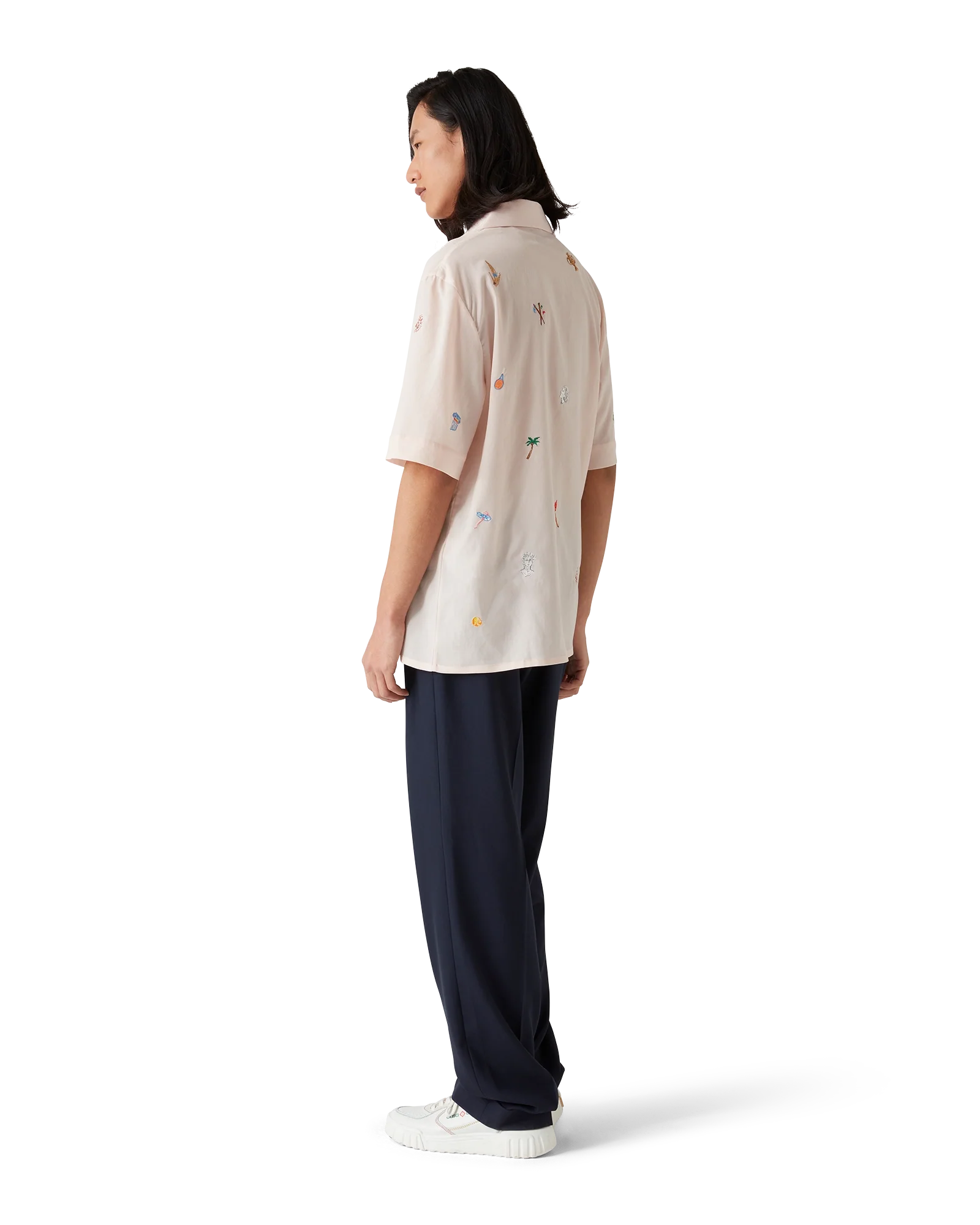 Embroidered Short Sleeve Motif Shirt