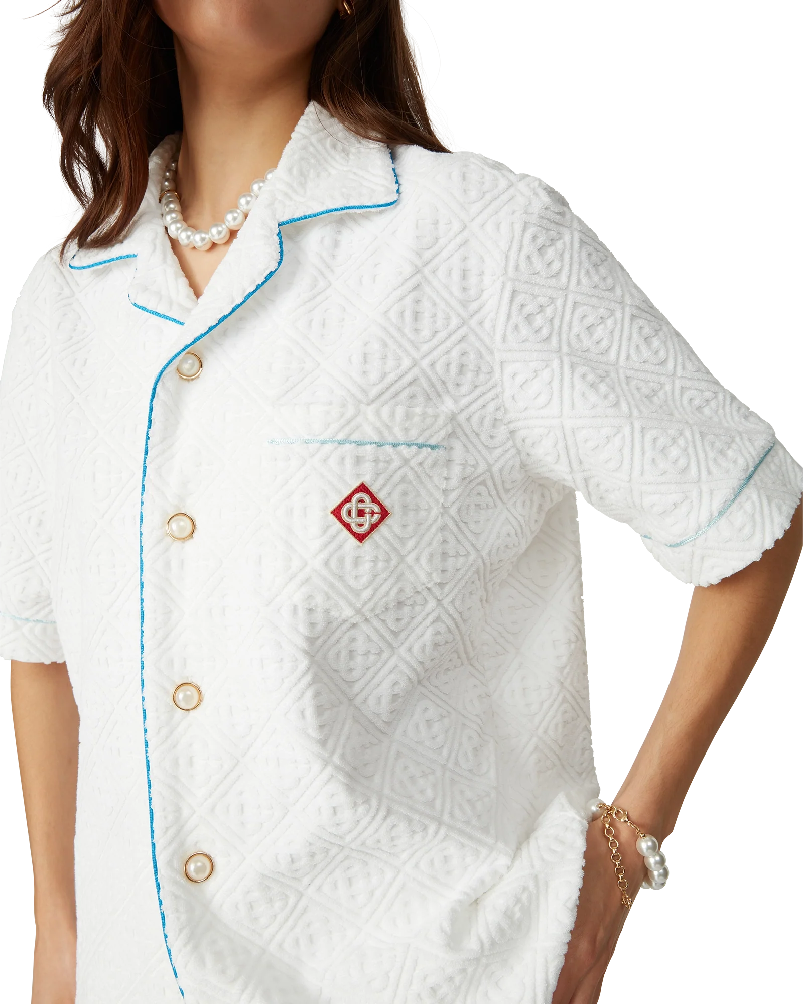 Monogram Short Sleeve Towelling Shirt