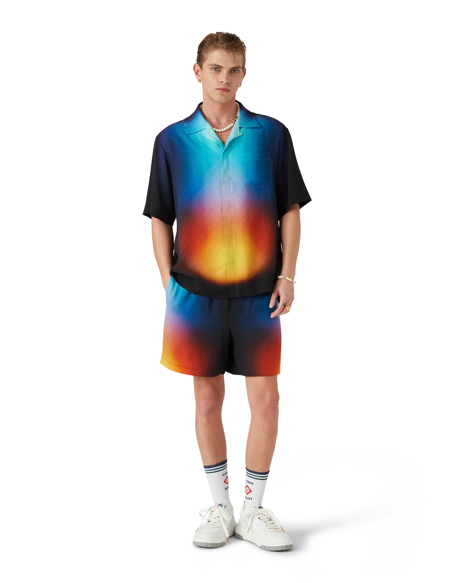 Gradient Silk Short Sleeve Shirt