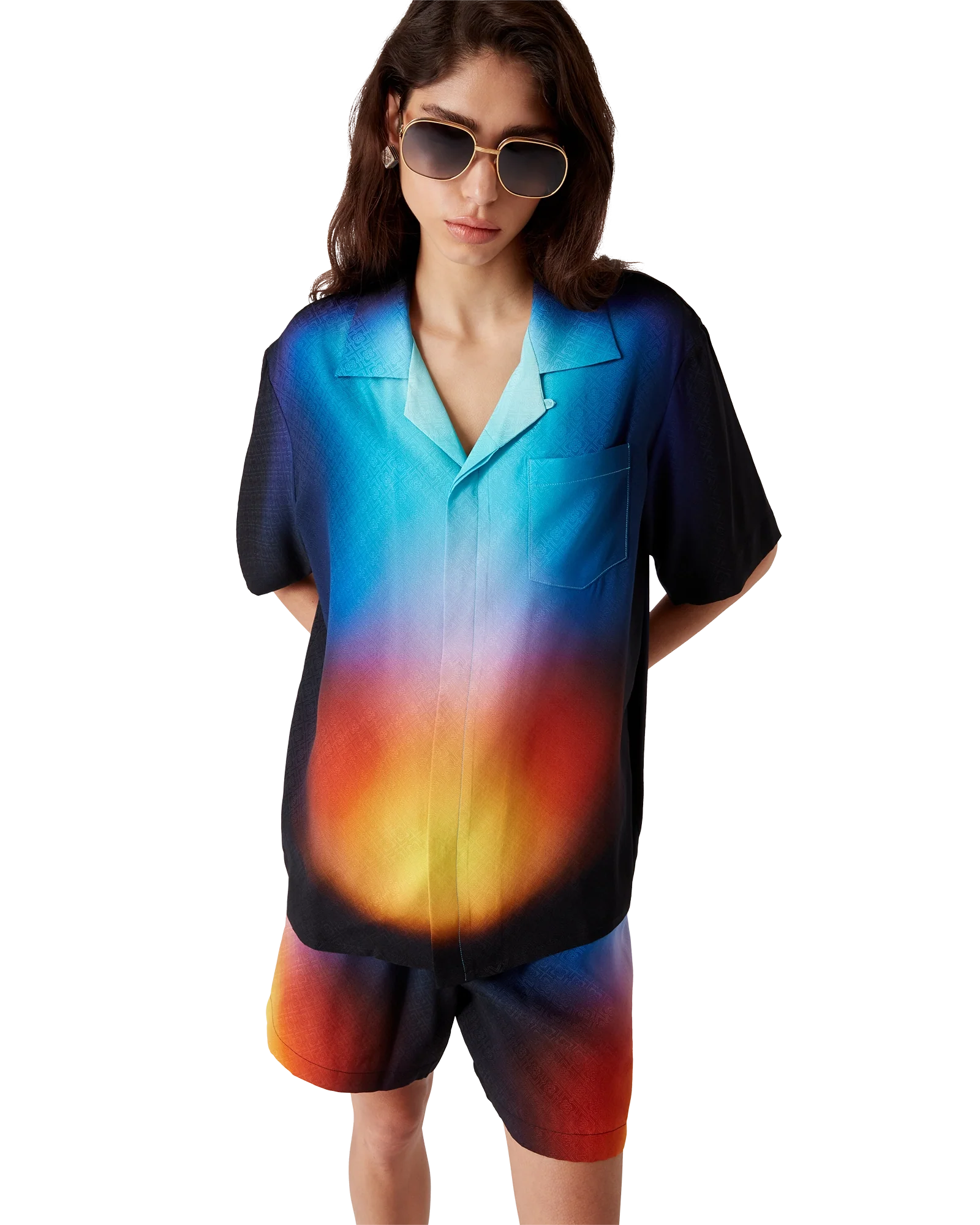 Gradient Silk Short Sleeve Shirt