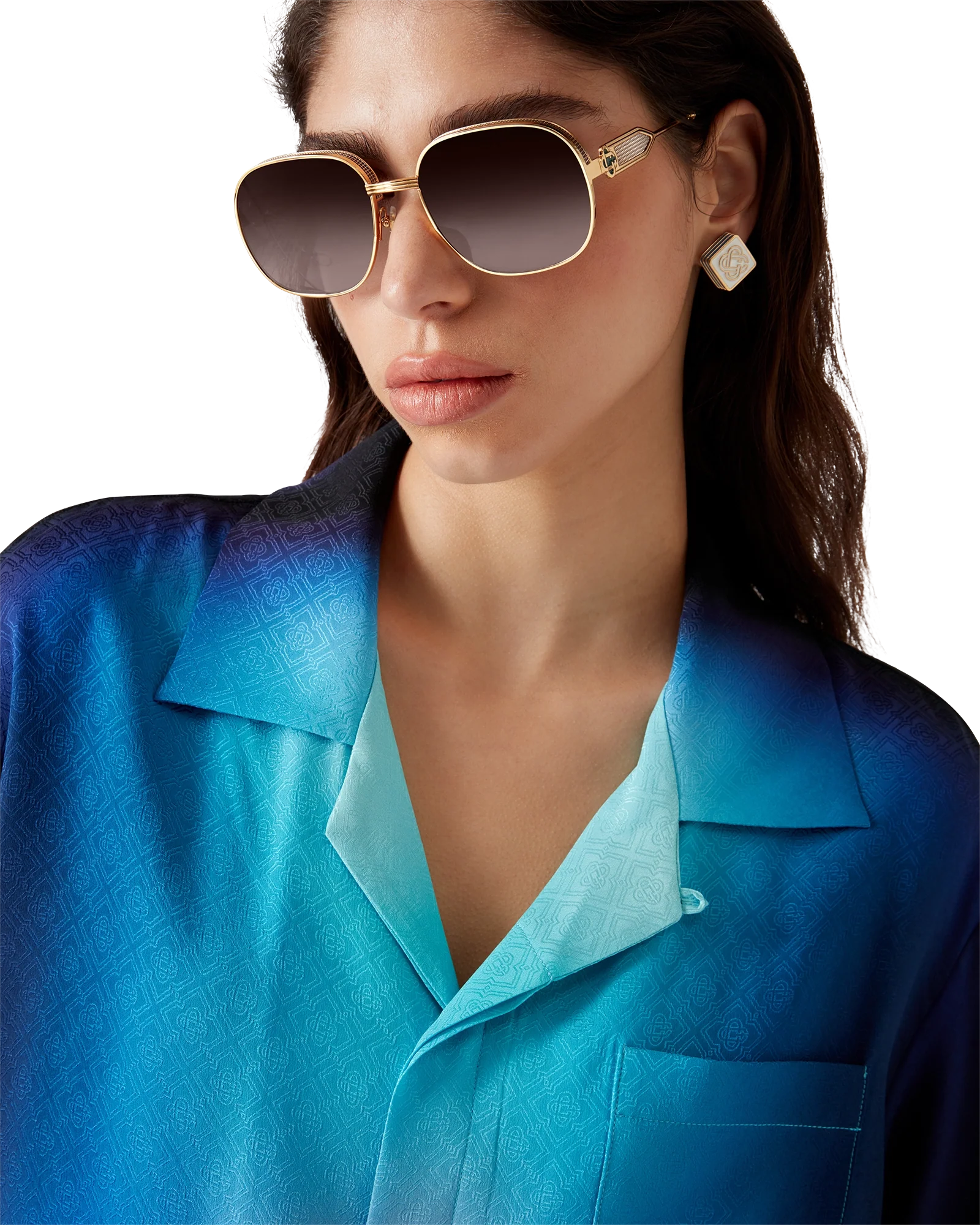 Gradient Silk Short Sleeve Shirt