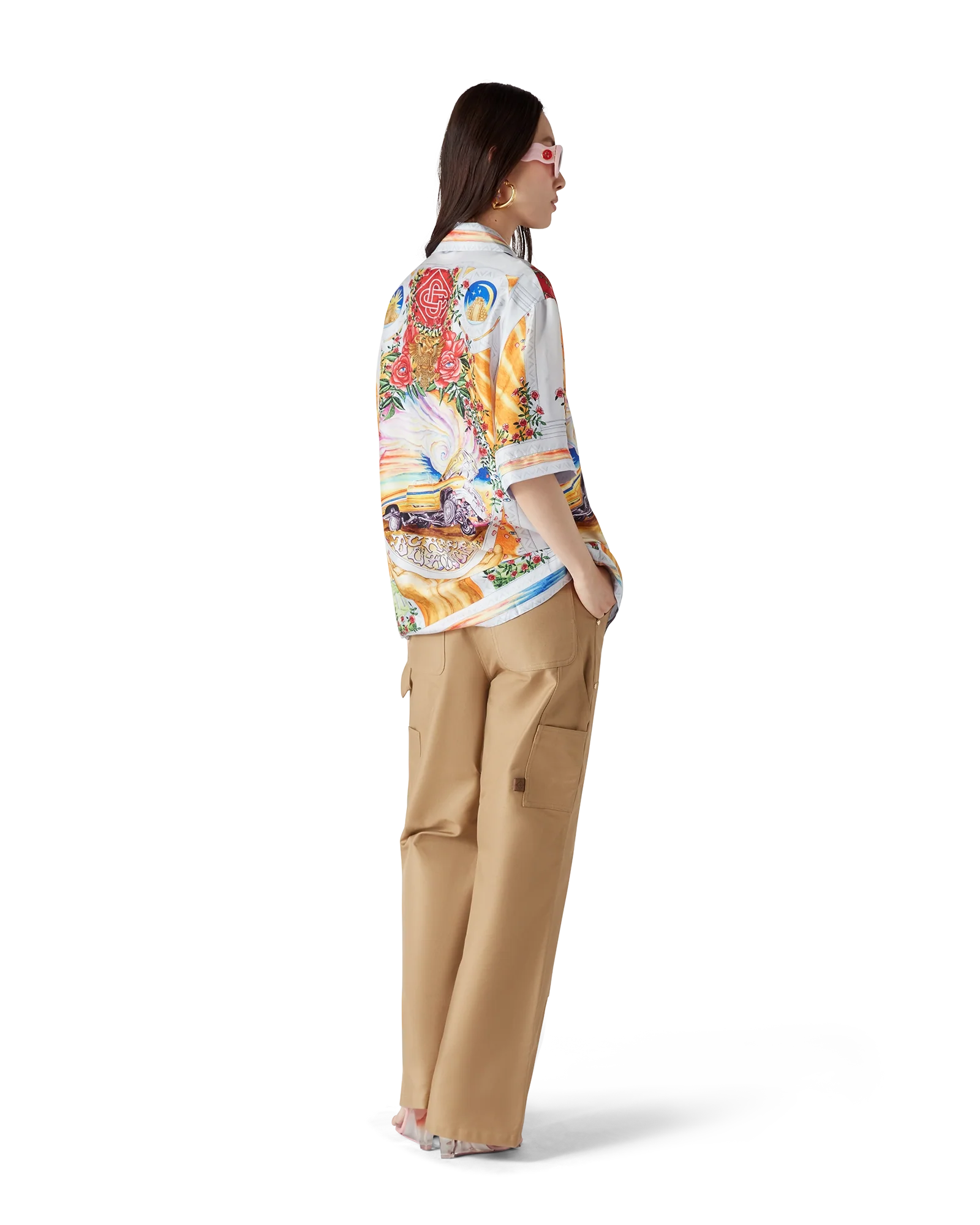 La Tornade De Rose Short Sleeve Silk Shirt