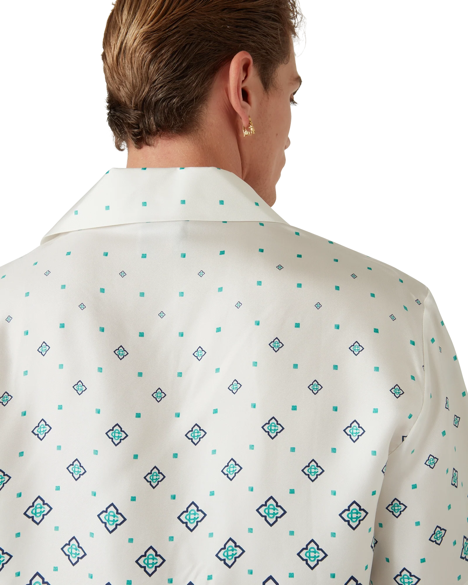 Gradient Monogram Short Sleeve Silk Shirt