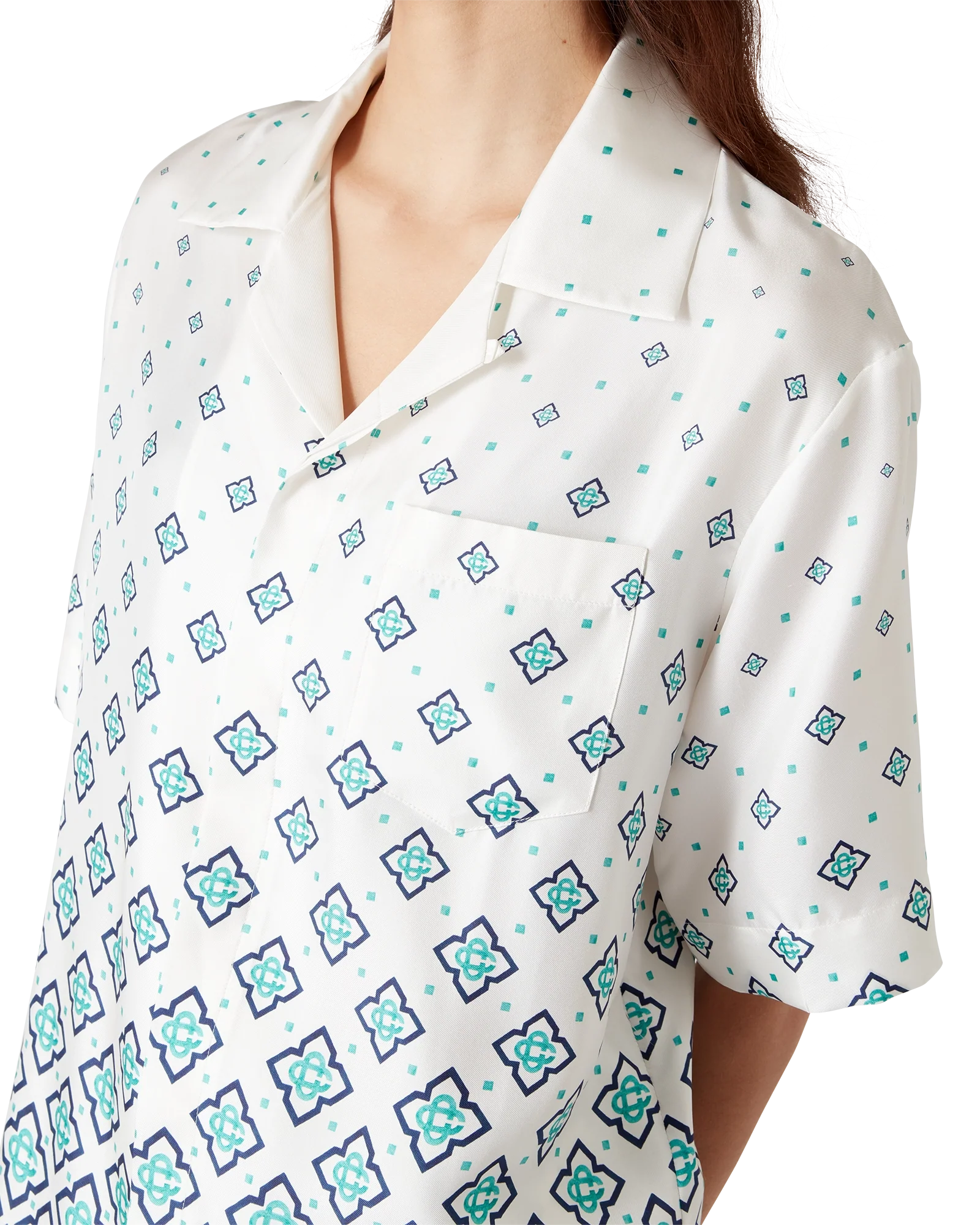 Gradient Monogram Short Sleeve Silk Shirt