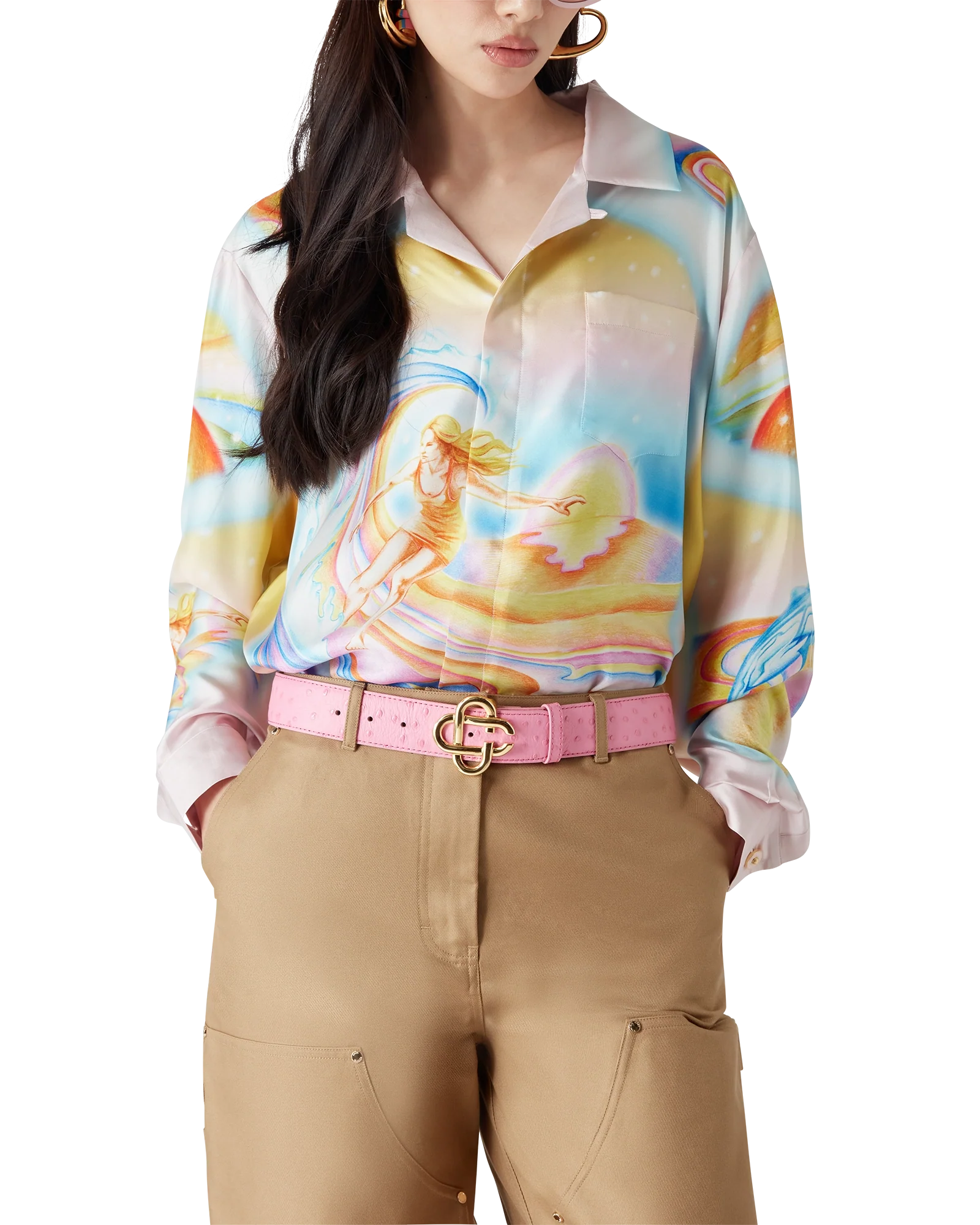 Psychedelic Nirvana Long Sleeve Silk Shirt