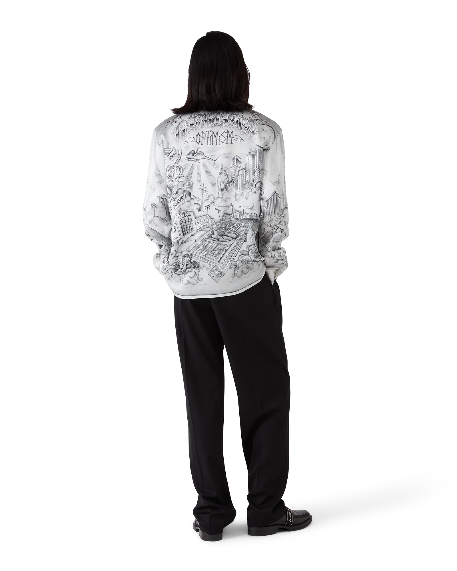 Tattoo Long Sleeve Silk Shirt