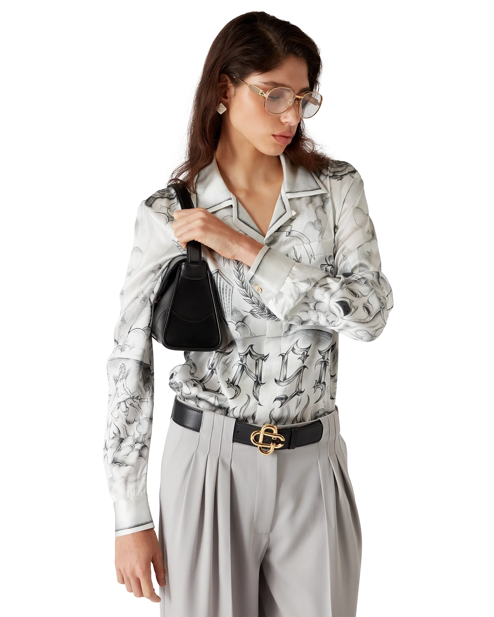 Tattoo Long Sleeve Silk Shirt