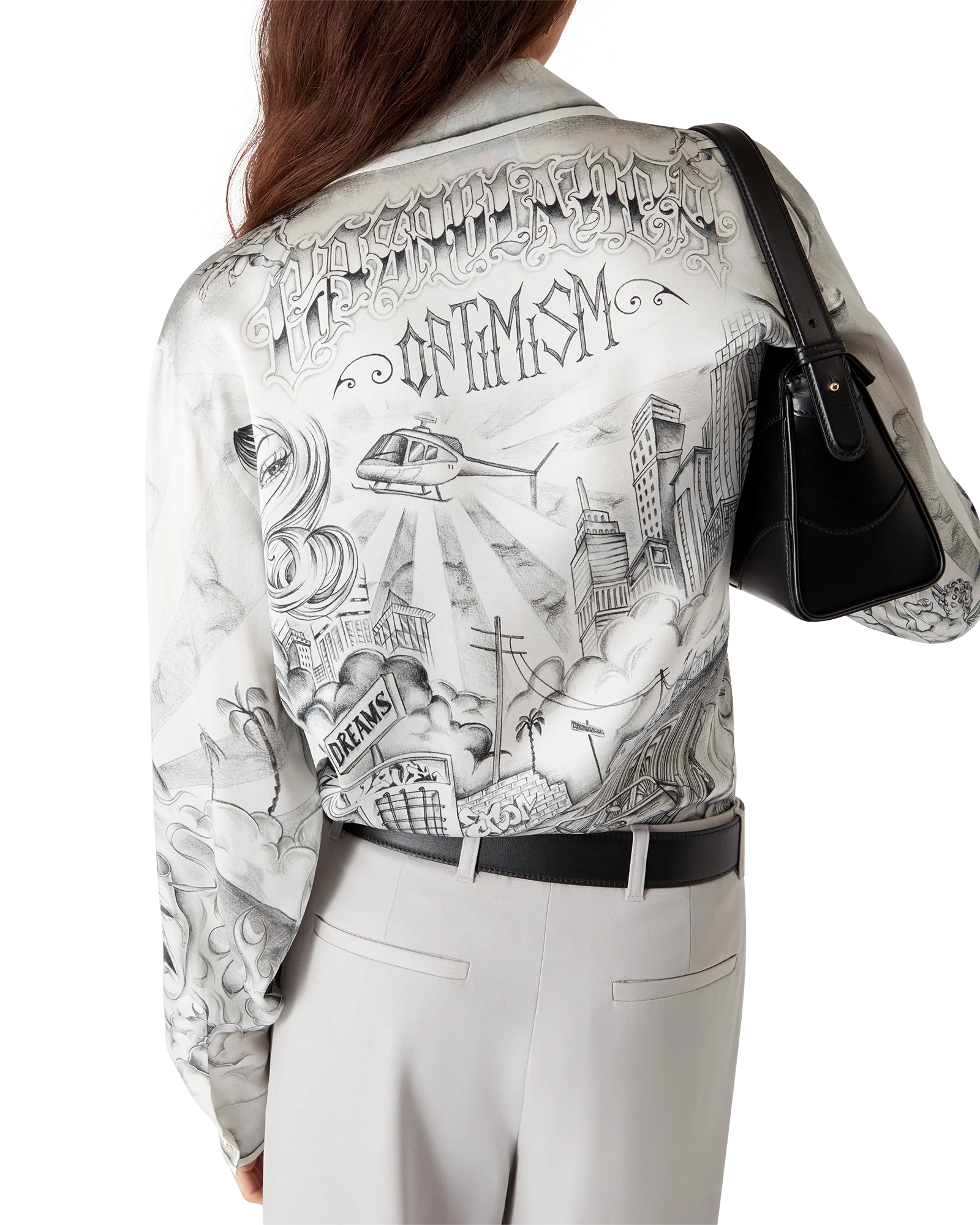 Tattoo Long Sleeve Silk Shirt