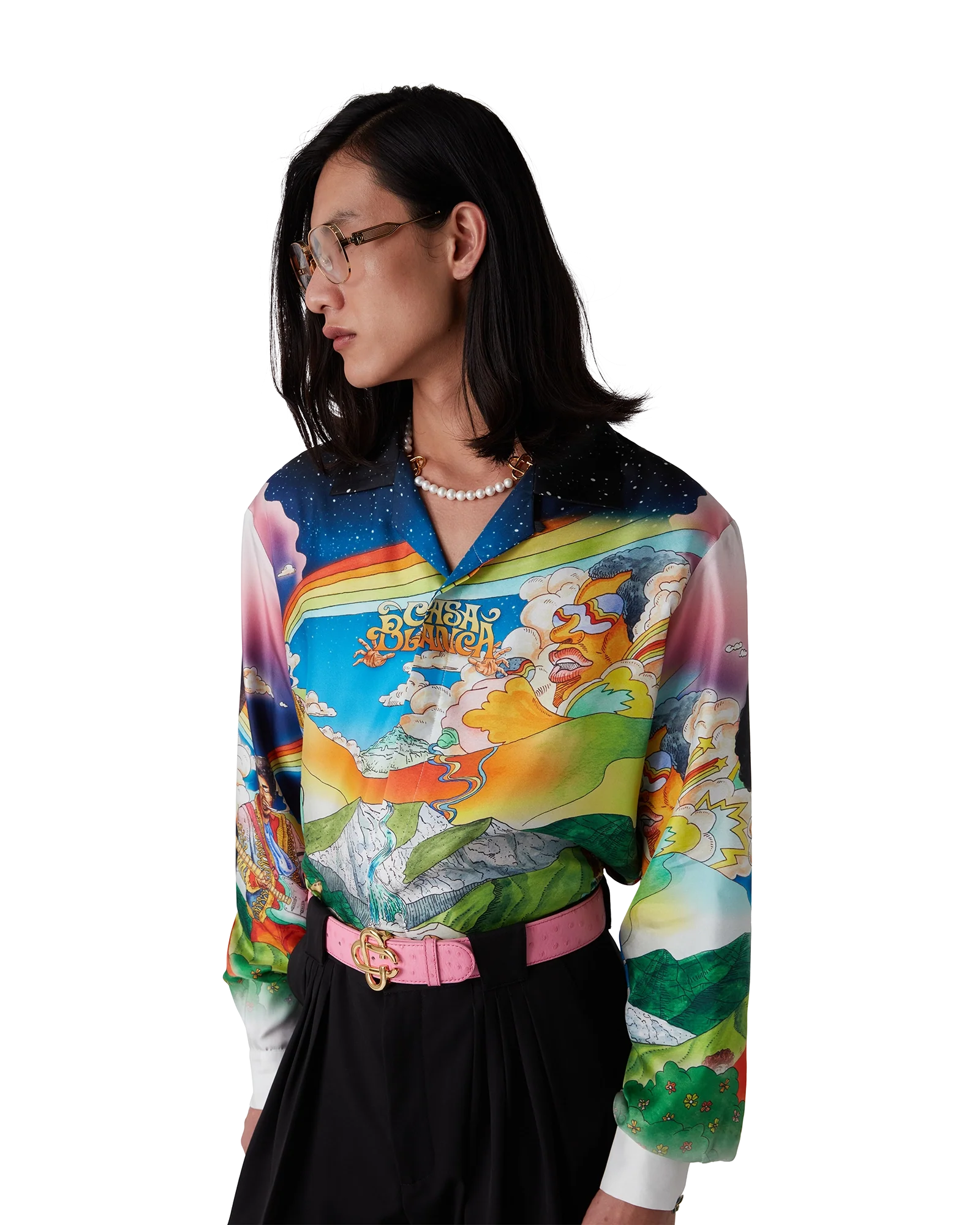 La Musique Long Sleeve Silk Shirt