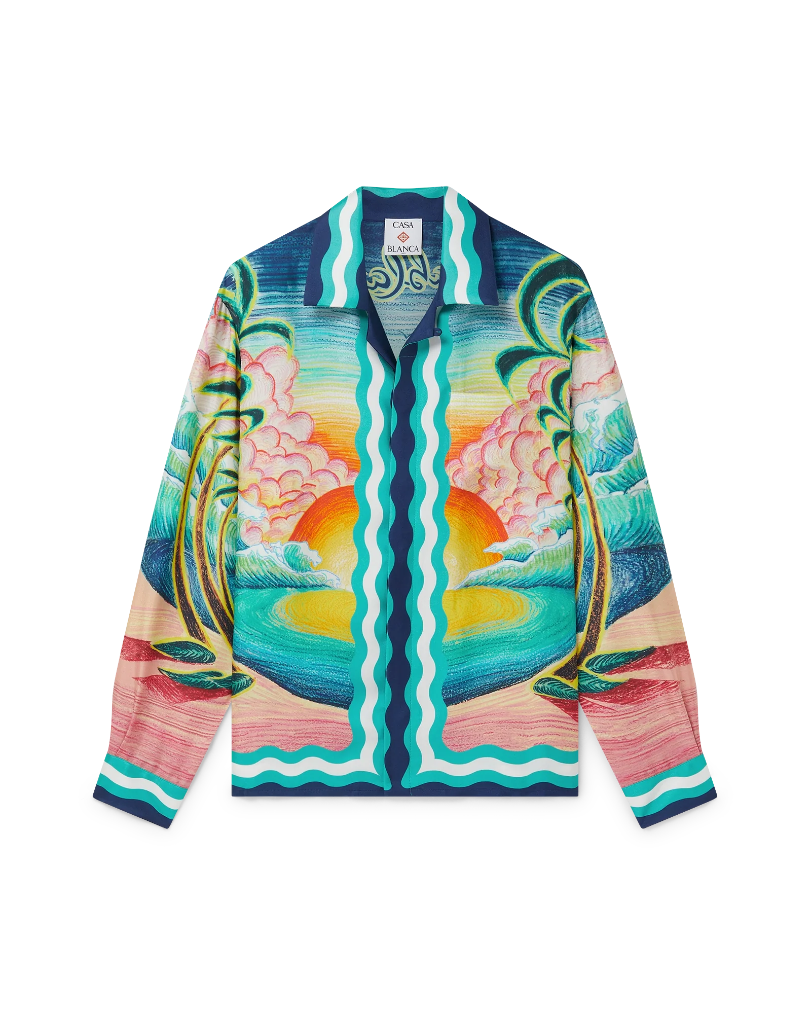 Danse De La Mer Long Sleeve Silk Shirt