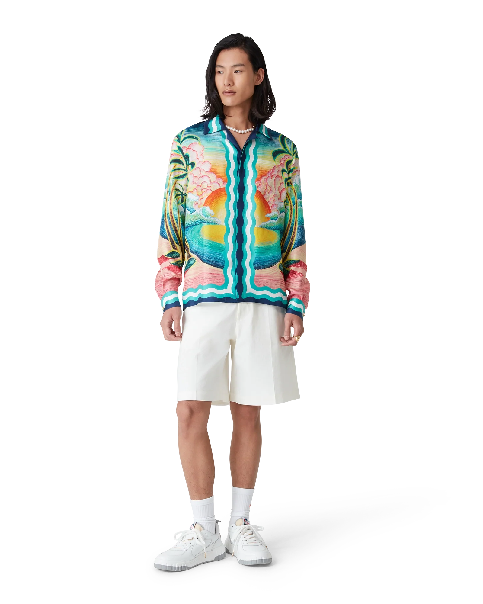 Danse De La Mer Long Sleeve Silk Shirt