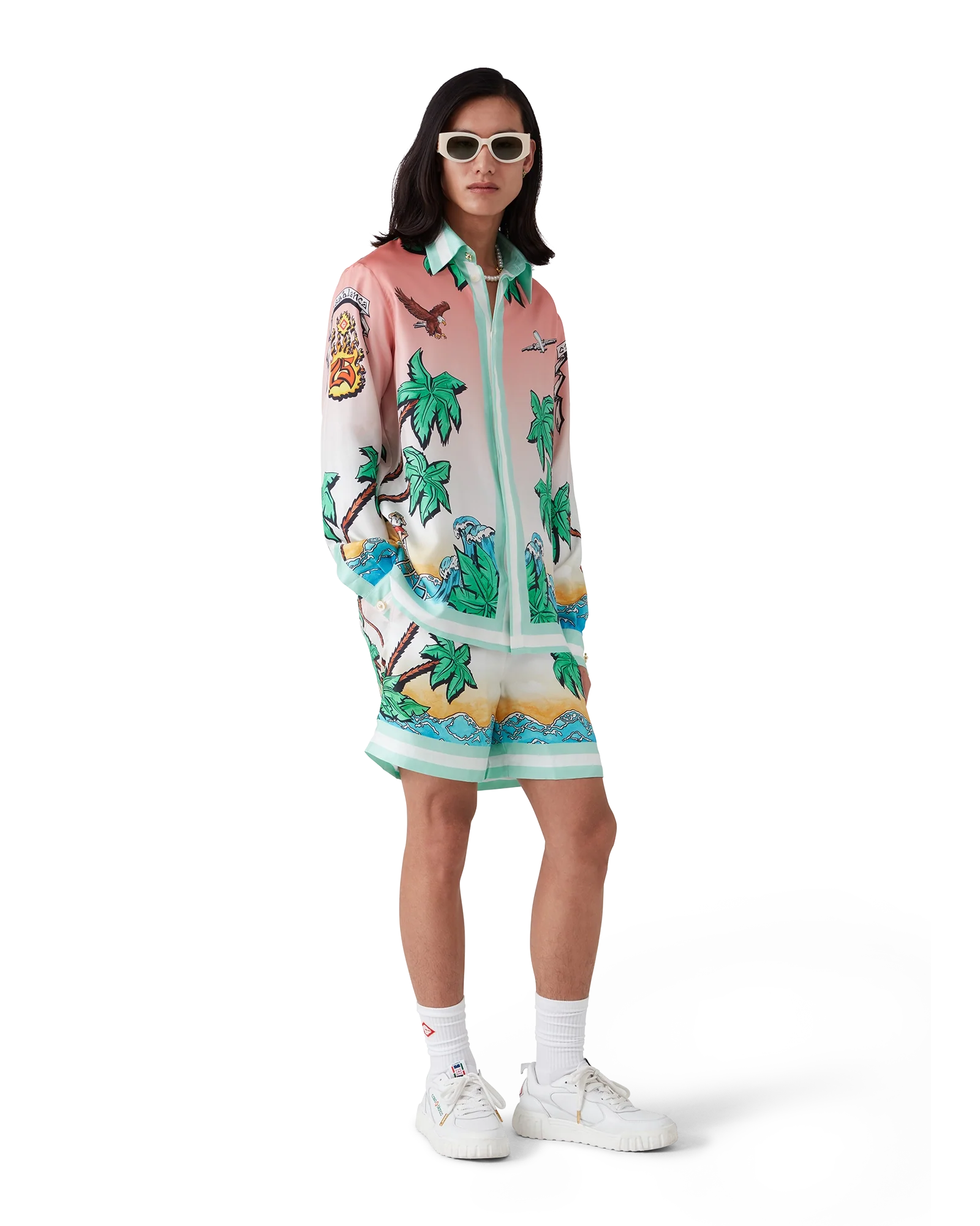 Tennis Club Long Sleeve Silk Shirt