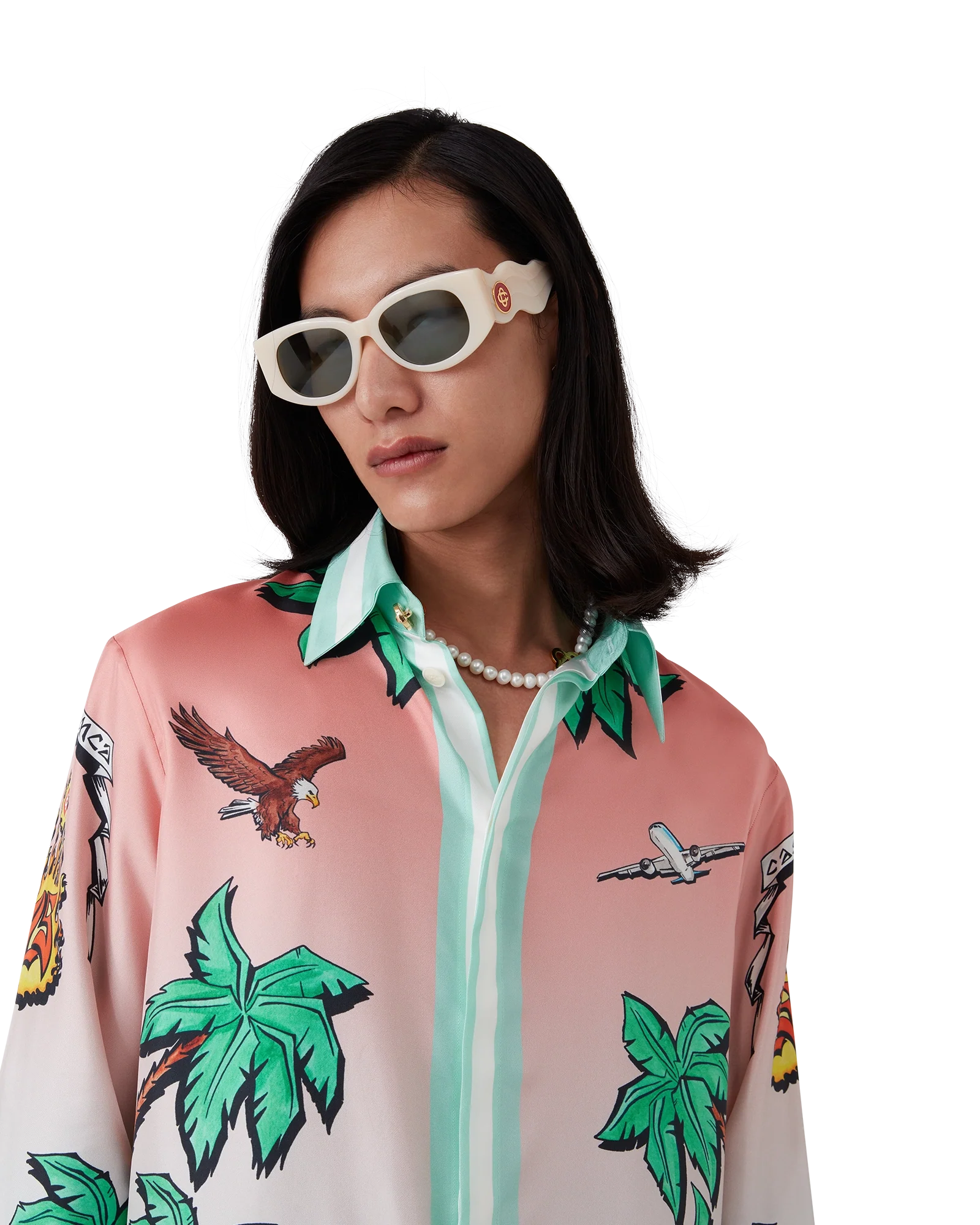 Tennis Club Long Sleeve Silk Shirt