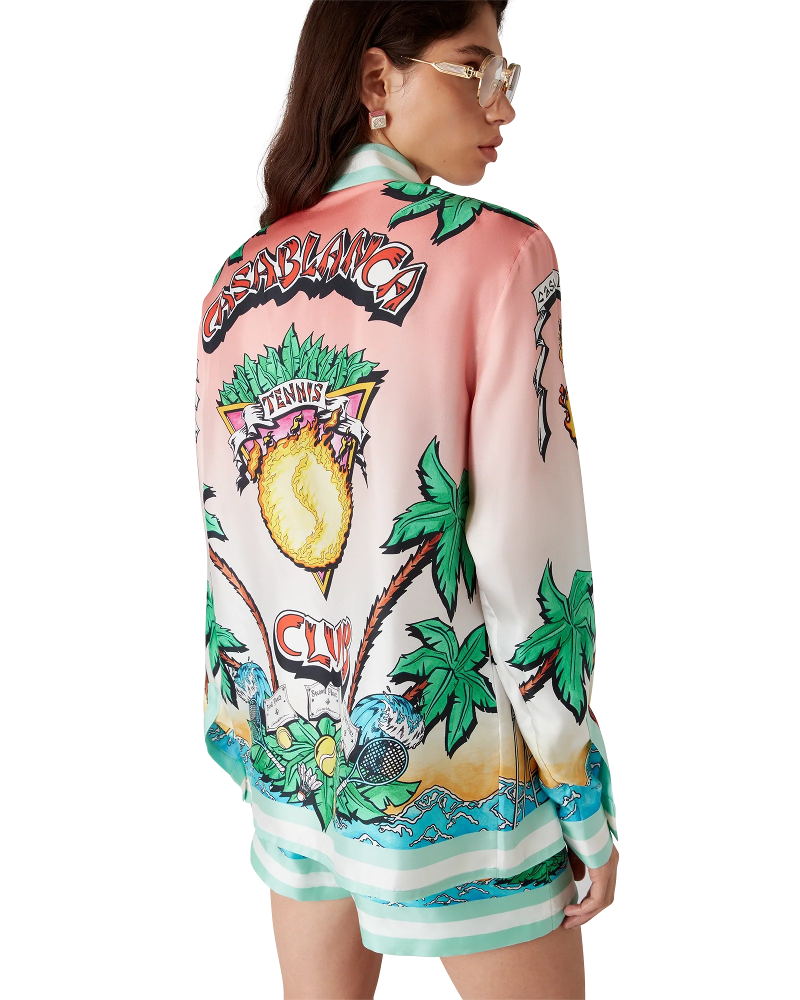 Tennis Club Long Sleeve Silk Shirt