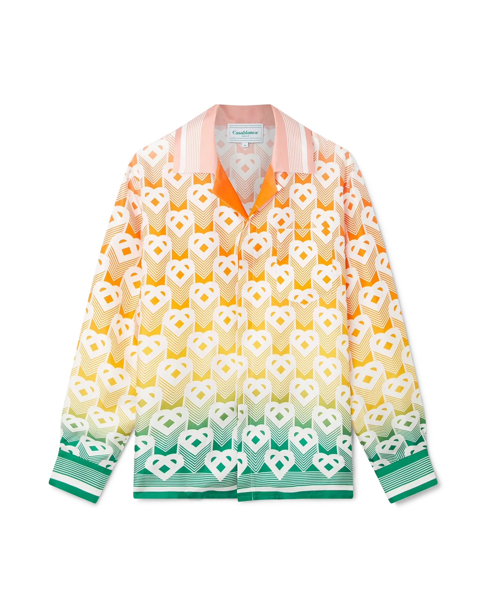 Gradient Heart Monogram Silk Shirt