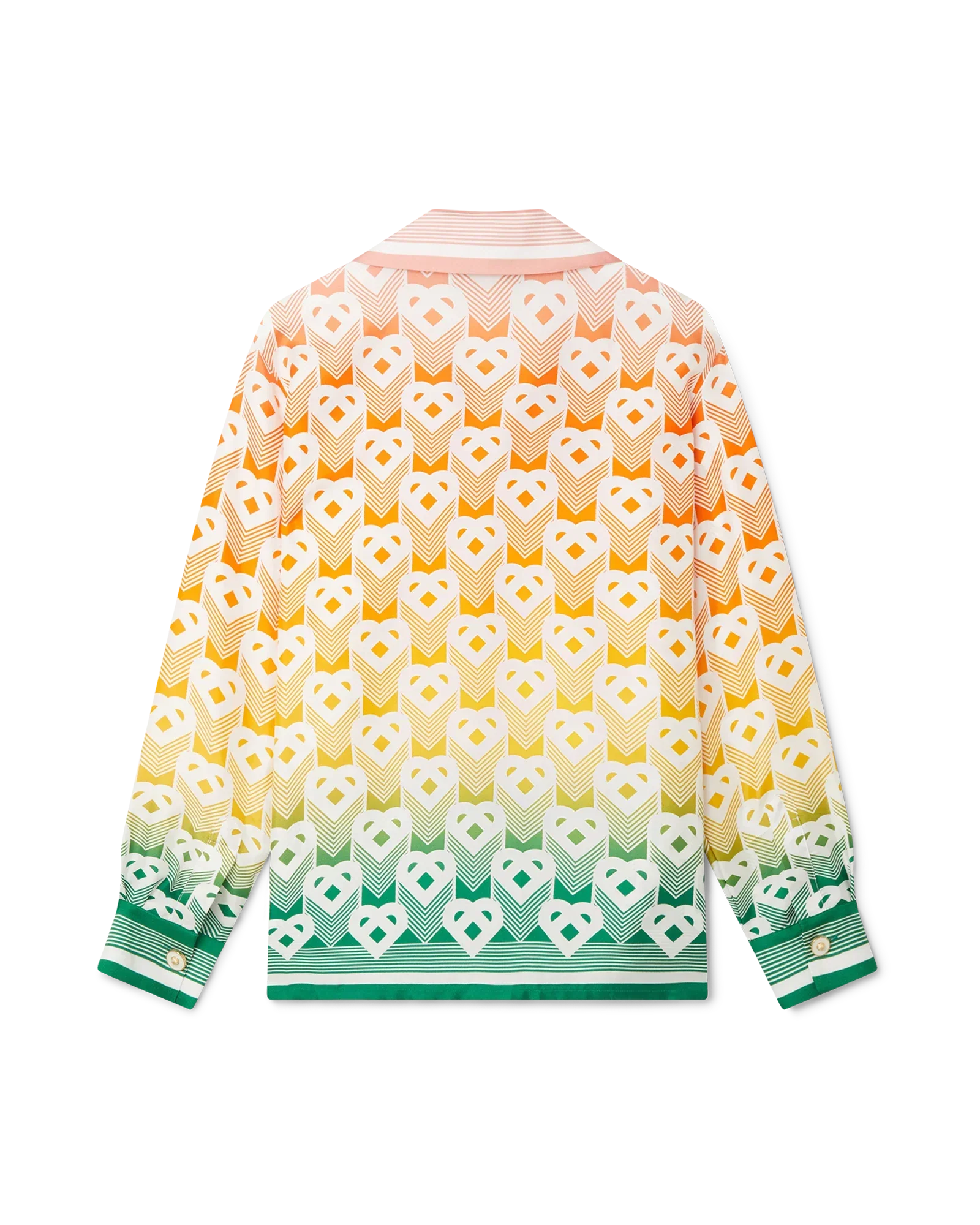 Gradient Heart Monogram Silk Shirt