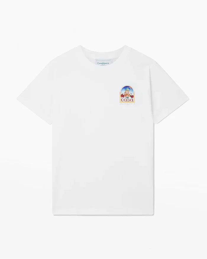 Casablanca T-Shirt Vue De L'Arche Blanc