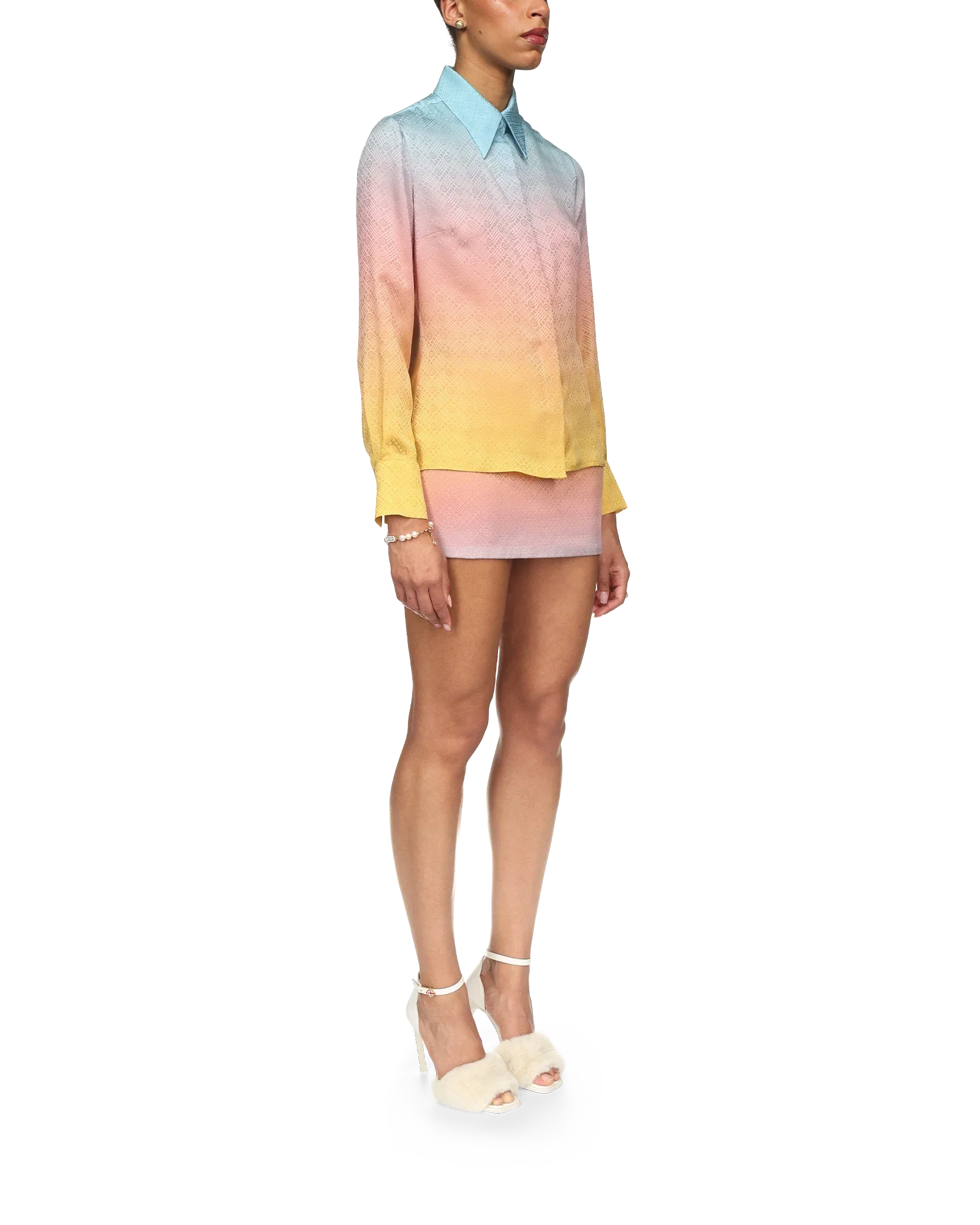 Ping Pong Gradient Silk Long Sleeve Shirt