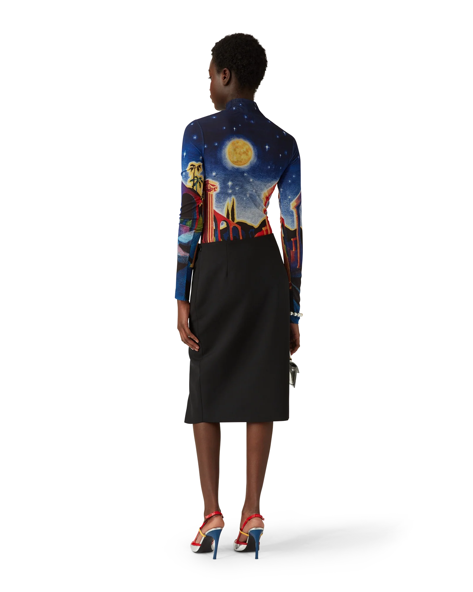 Chrome Arch Slingback Pump