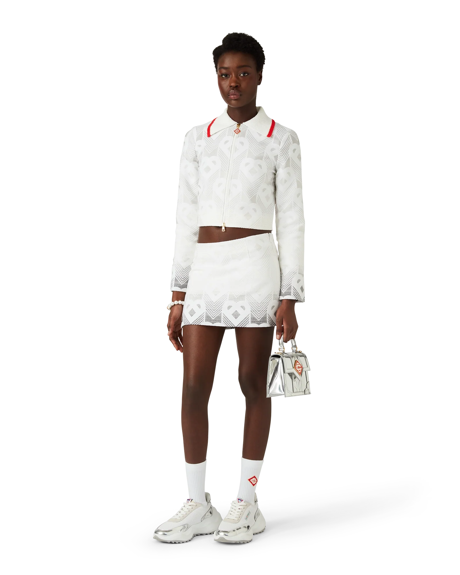 Gradient Heart Monogram Towelling Mini Skirt