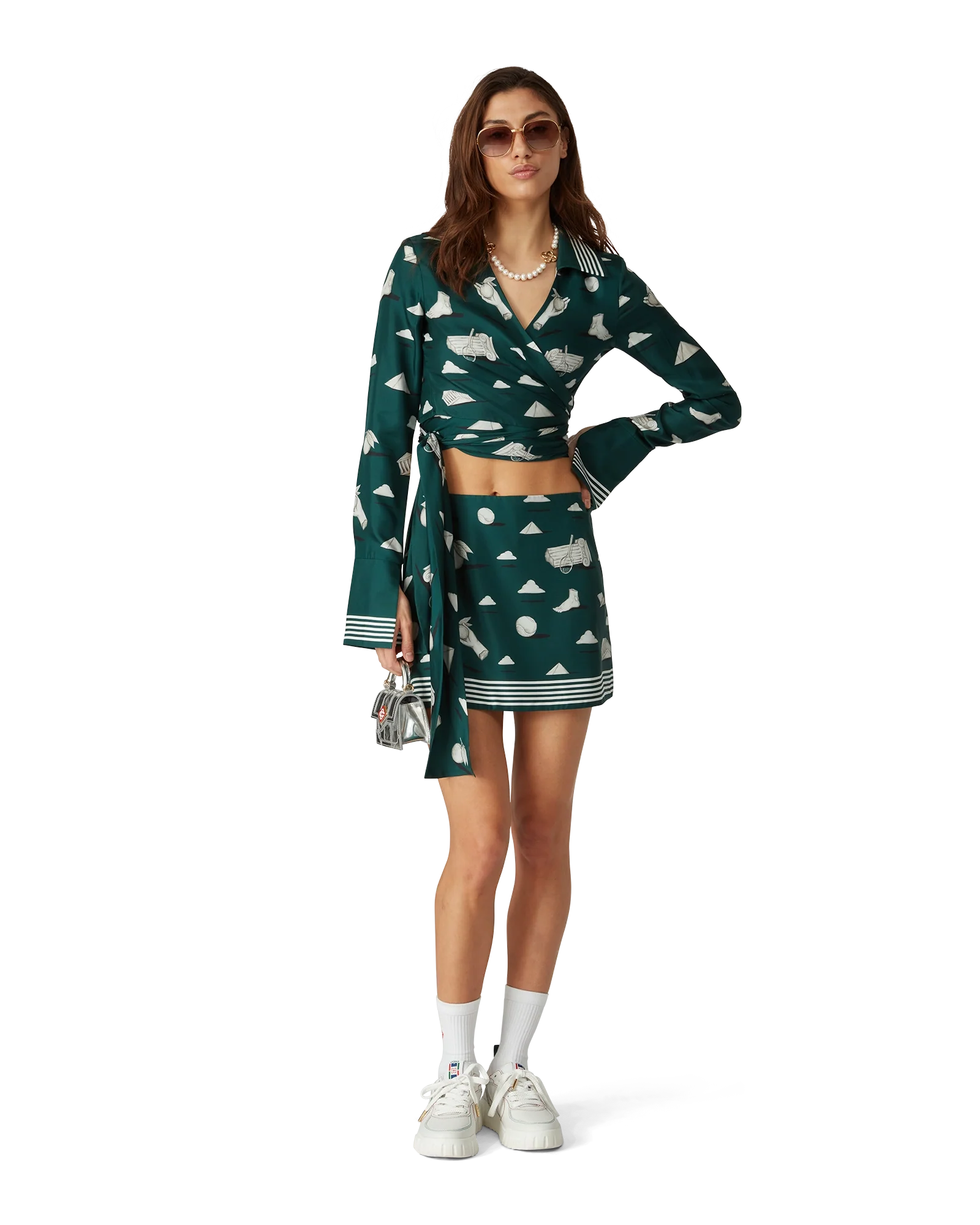 Metaphysical Long Sleeve Silk Wrap Shirt