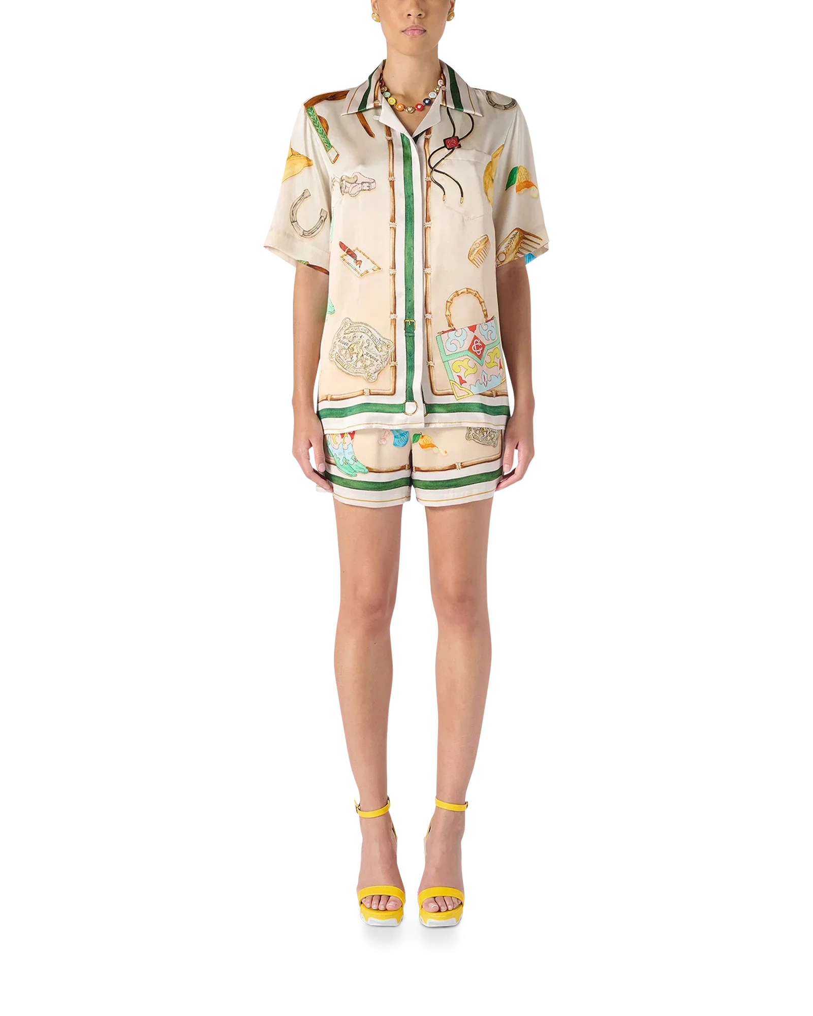 L'Ecurie Blanche Short Sleeve Silk Shirt
