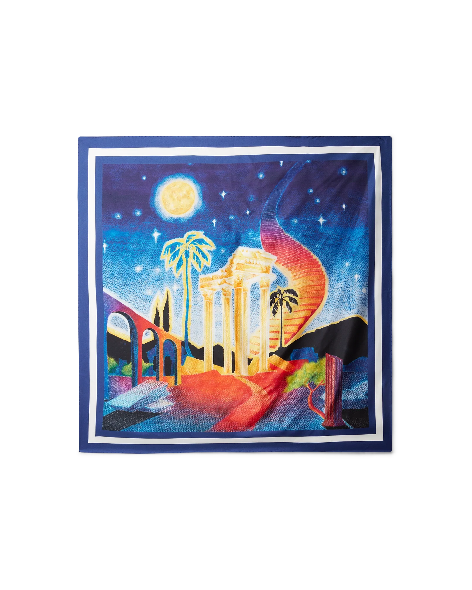 Midnight Acropolis Large Silk Scarf