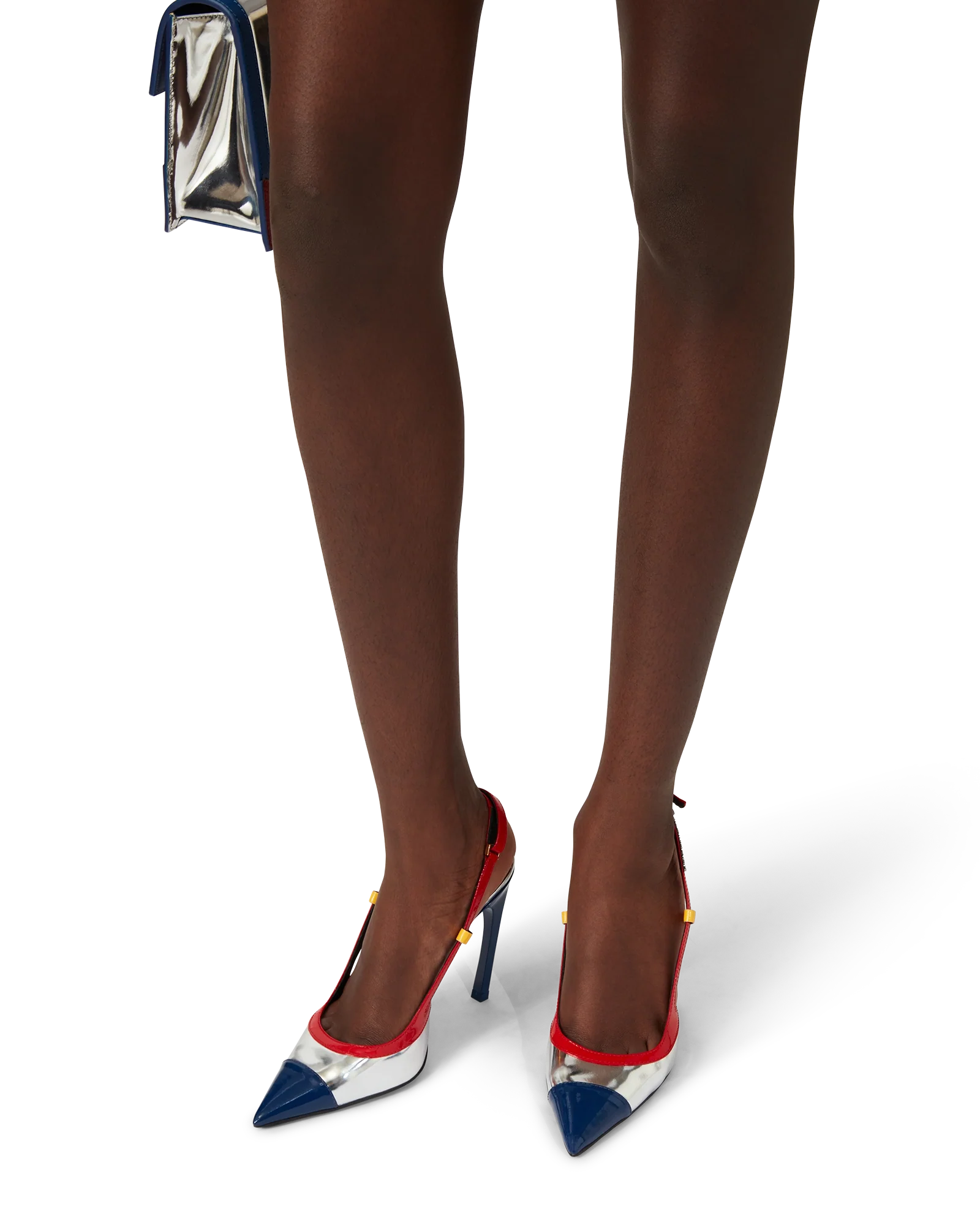 Chrome Arch Slingback Pump