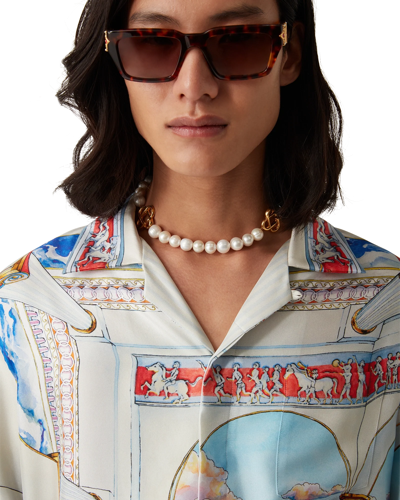 Medium Pearl Logo Necklace