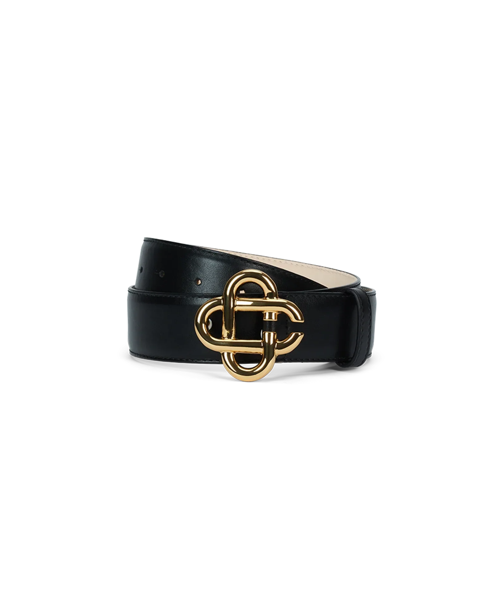 Mens Black CC Logo Buckle Belt