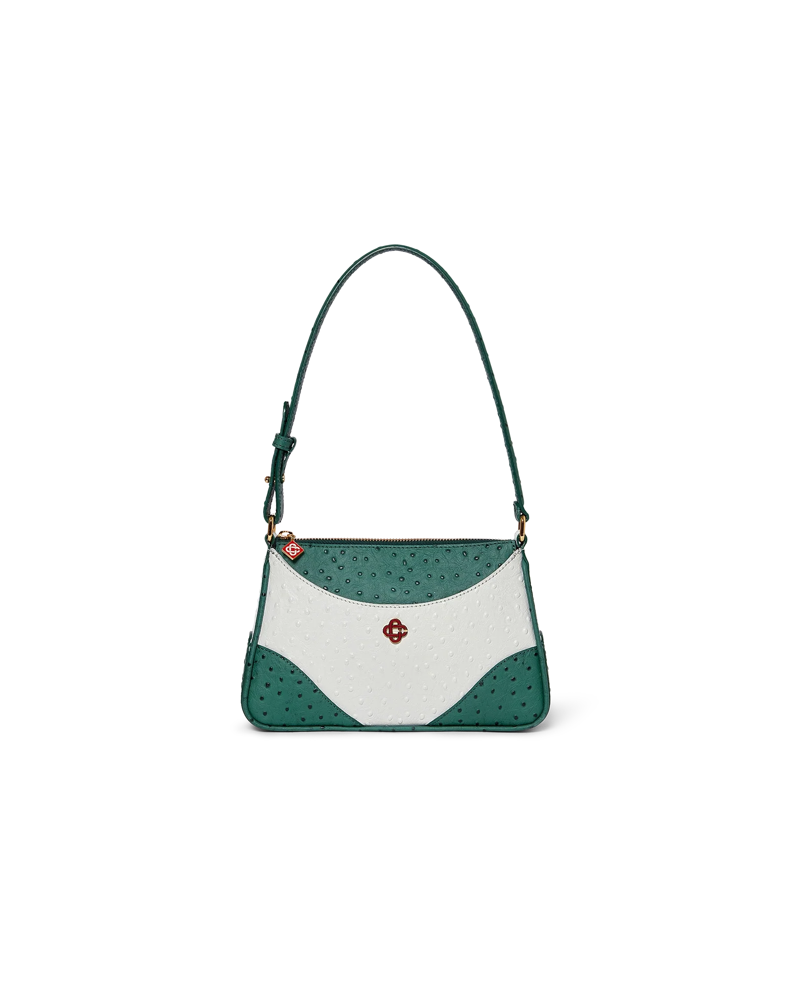 White & Green Jeanne Pochette Shoulder Bag